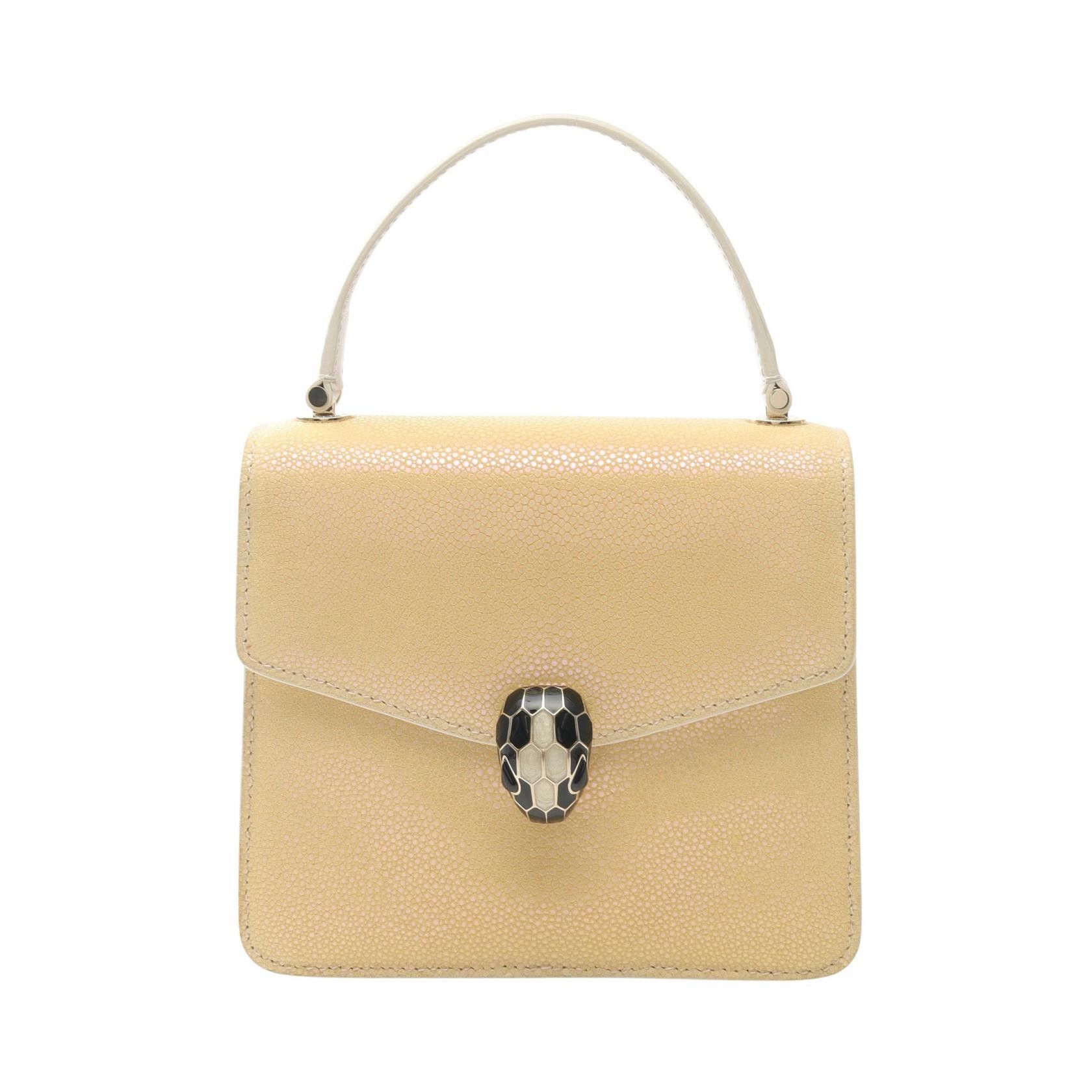 Bvlgari BVLGARI Serpenti Forever Galuchat Handbag Leather