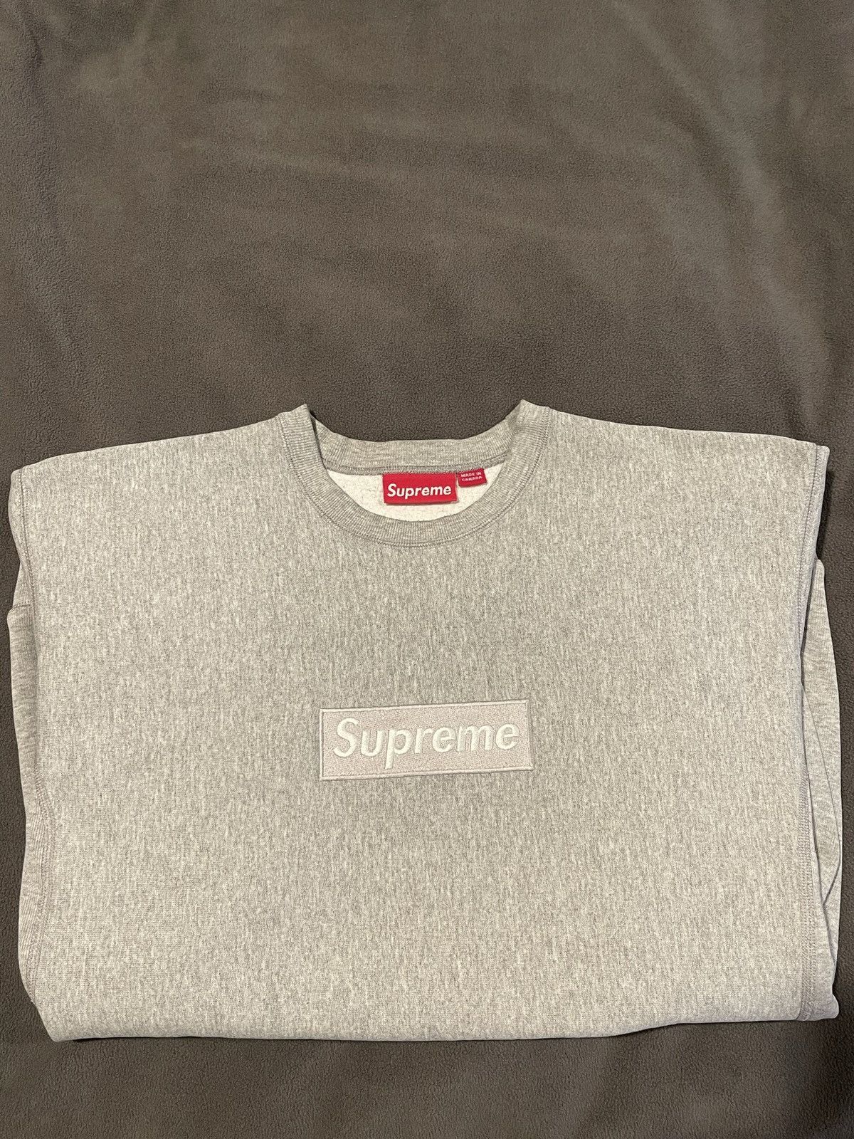 Supreme Supreme grey Box logo crewneck Size US XL / EU 56 / 4 - 4 Thumbnail