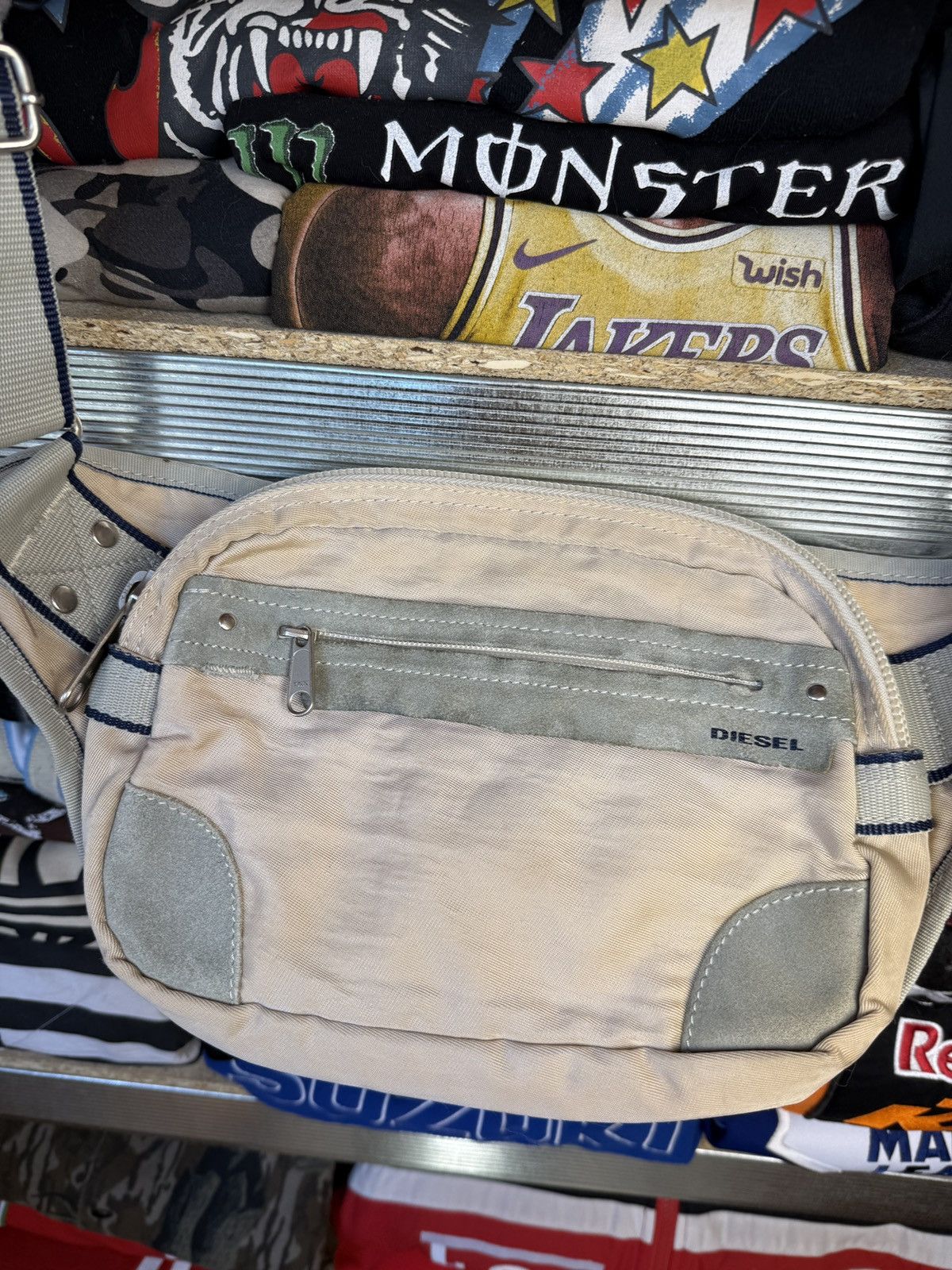 Diesel Vintage 2000s Diesel Spare Parts Beige Nylon Crossbody Bag Size ONE SIZE - 2 Thumbnail