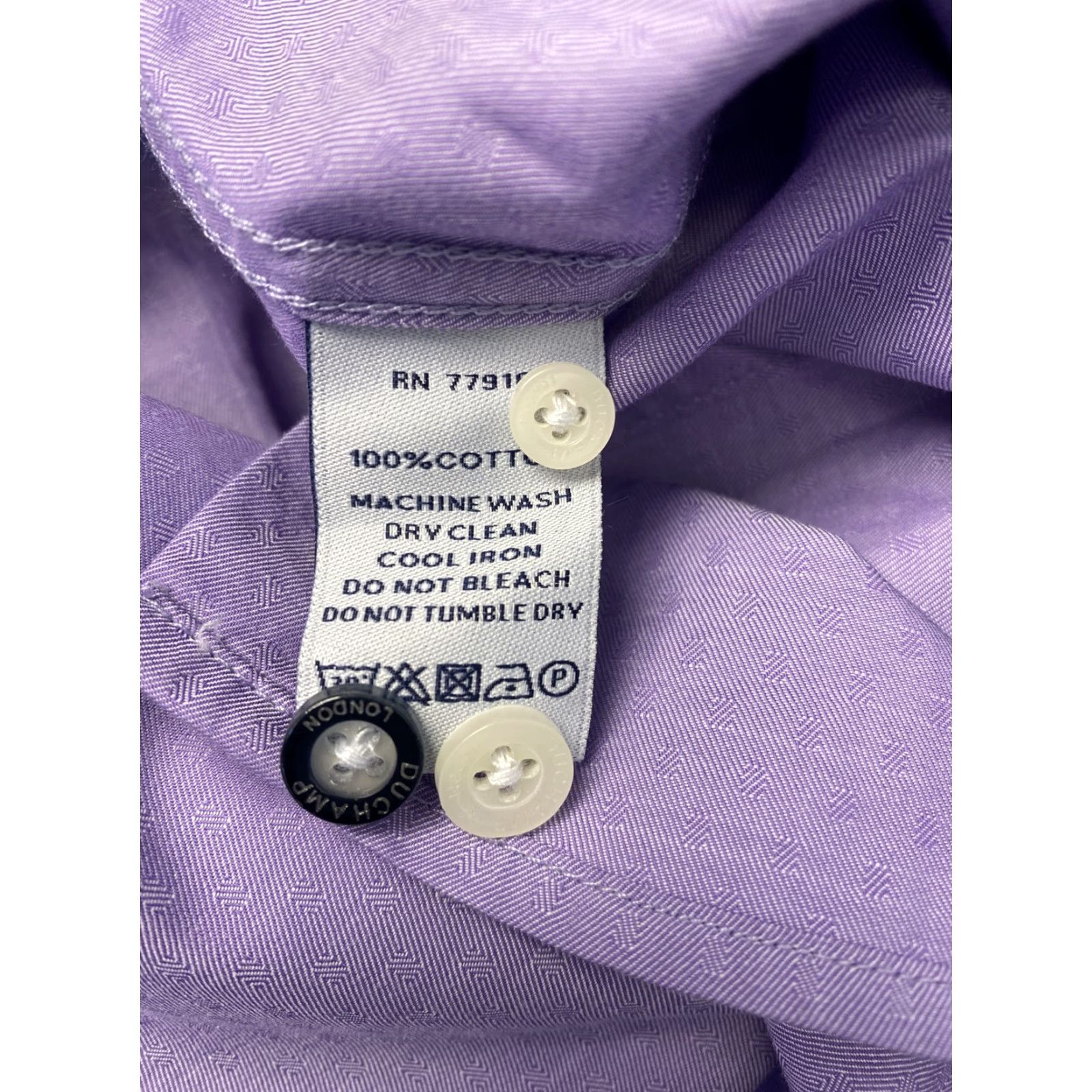Vintage VINTAGE Duchamp London Men's Dress Shirt Long Sleeve Slim Fit Light Purple Cotton Size L, London Theme Size US L / EU 52-54 / 3 - 7 Thumbnail