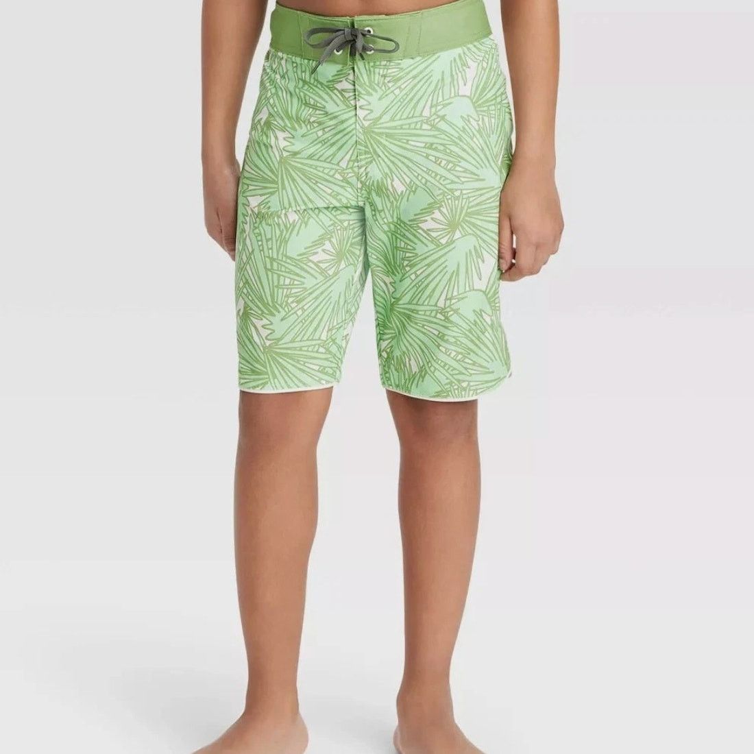Target Basics Art Class Boys' Green Palm Tree Print Swim Shorts Youth 8 Size US 26 / EU 42 - 1 Thumbnail