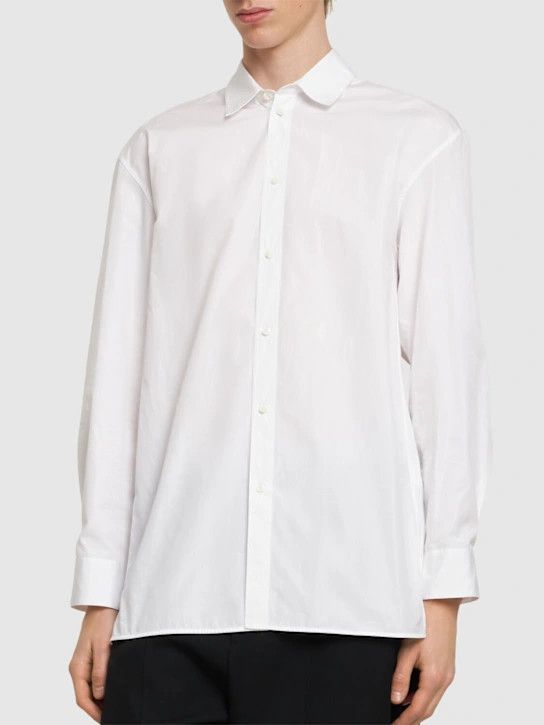 Jil Sander o1lsvrm0425 Thursday A.M. Boxy Fit Shirt in Optic White Size US L / EU 52-54 / 3 - 3 Thumbnail