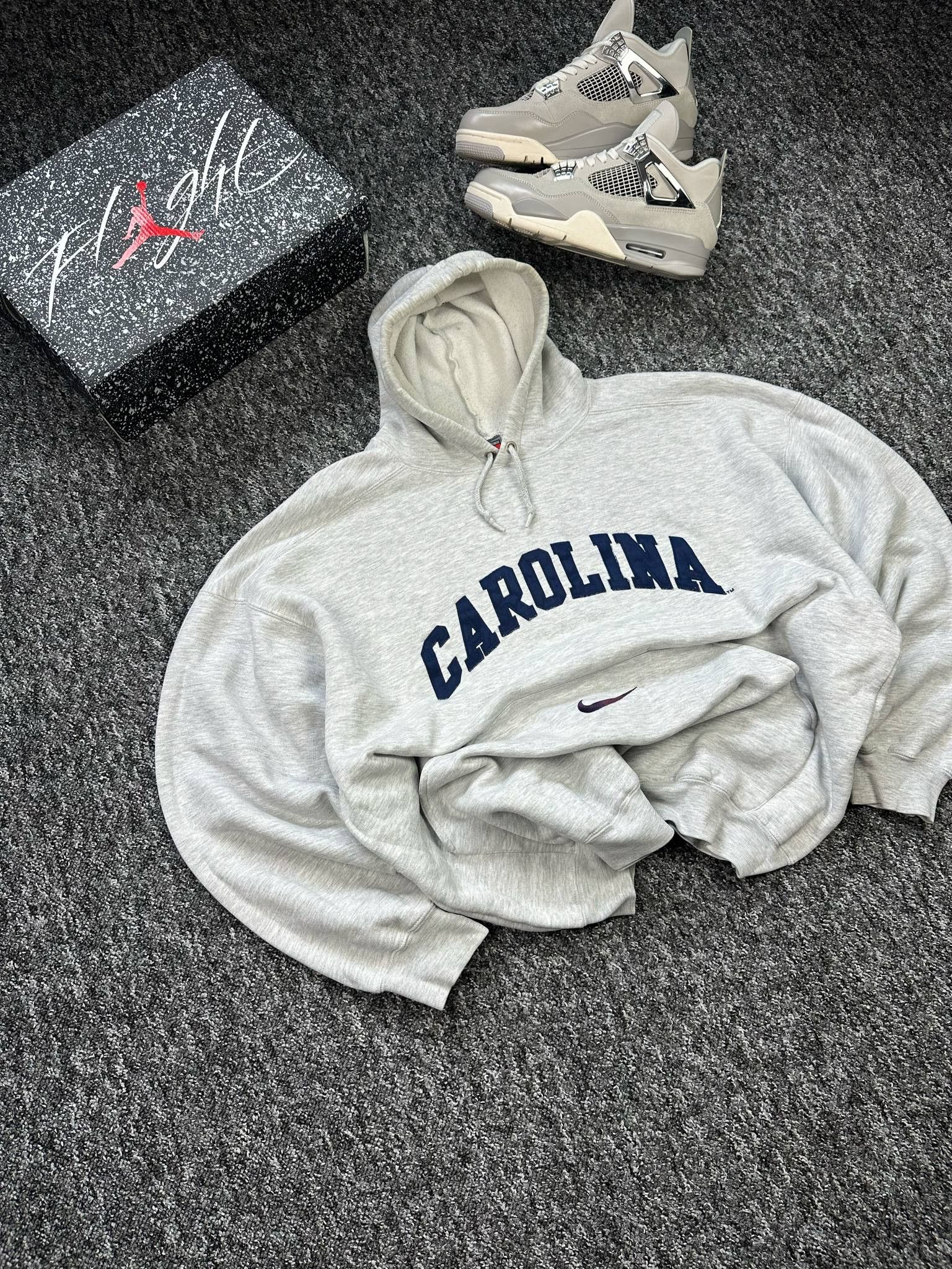 Japanese Brand × Nike × Vintage Sweatshirts hoodie Nike Carolina avant garde affliction logo Size US XL / EU 56 / 4 - 3 Thumbnail