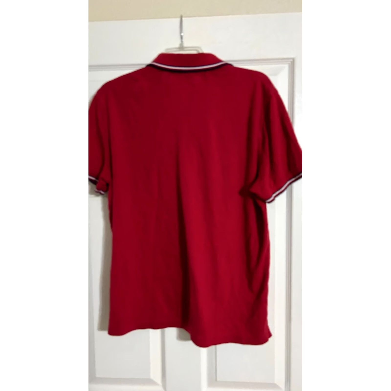 Tommy Hilfiger Tommy Hilfiger Men's Polo Red Regular Fit Wicking Performance Pique Solid L Size US L / EU 52-54 / 3 - 3 Thumbnail