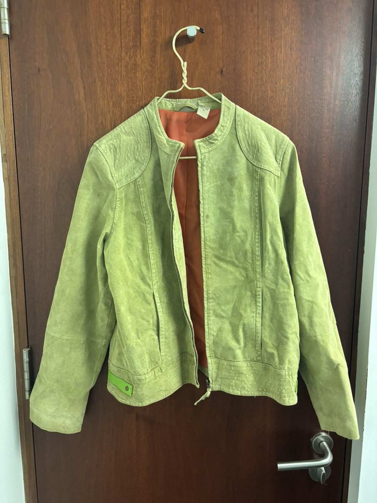 Vintage Green leather cafe jacket Size US L / EU 52-54 / 3 - 1 Thumbnail
