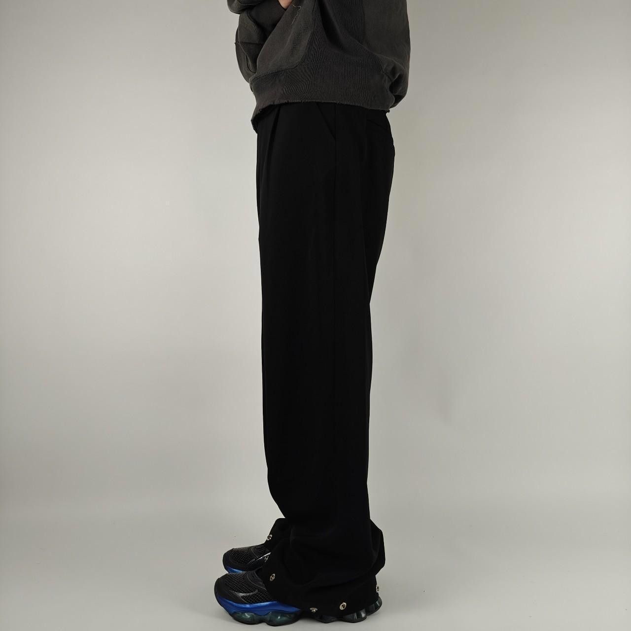 Other FNPService Button Hem Black Wide Leg Trousers Size US 32 / EU 48 - 3 Thumbnail
