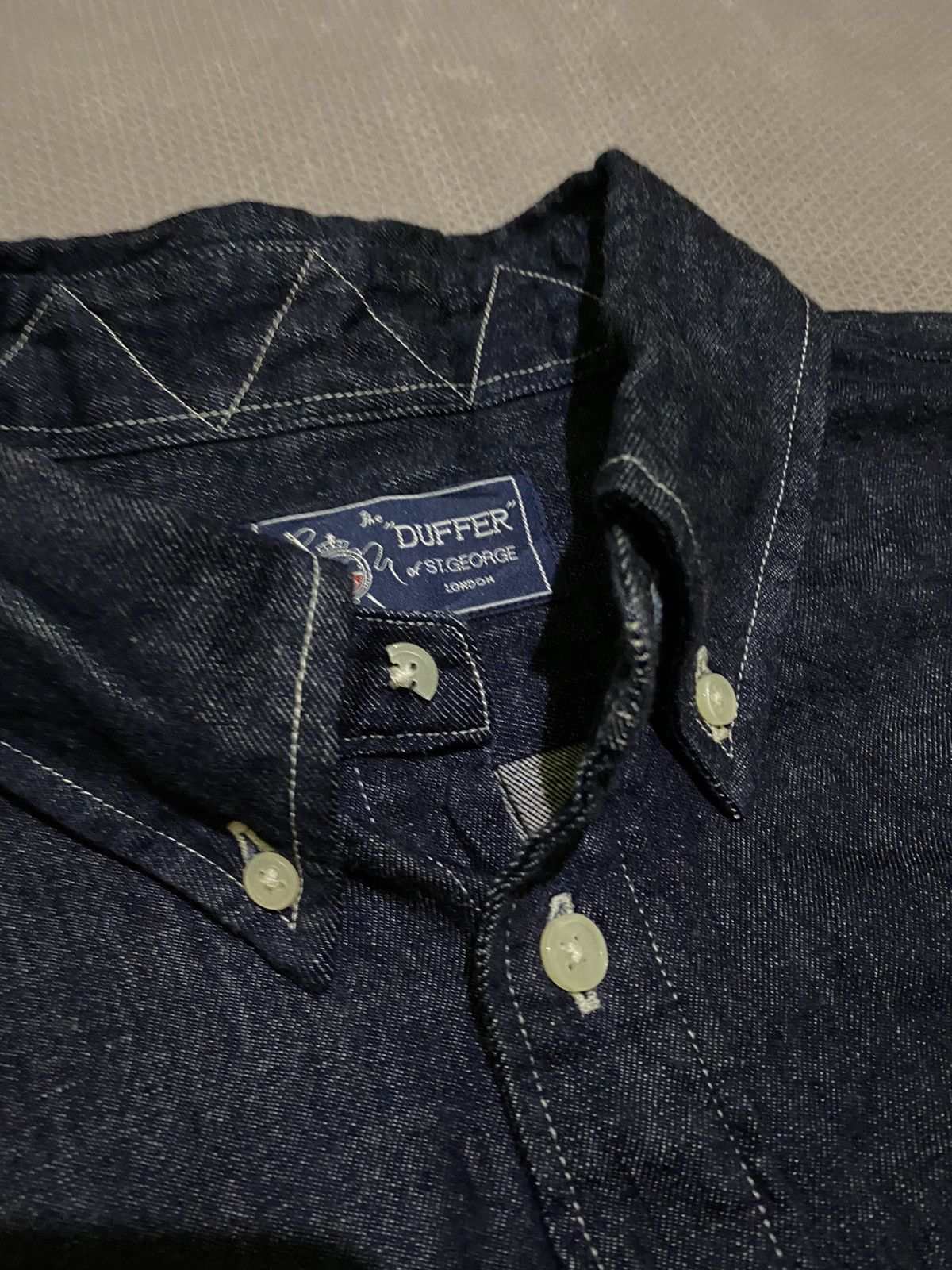 20471120 × Japanese Brand Duffer denim blue indigo long shirt Size US L / EU 52-54 / 3 - 7 Thumbnail