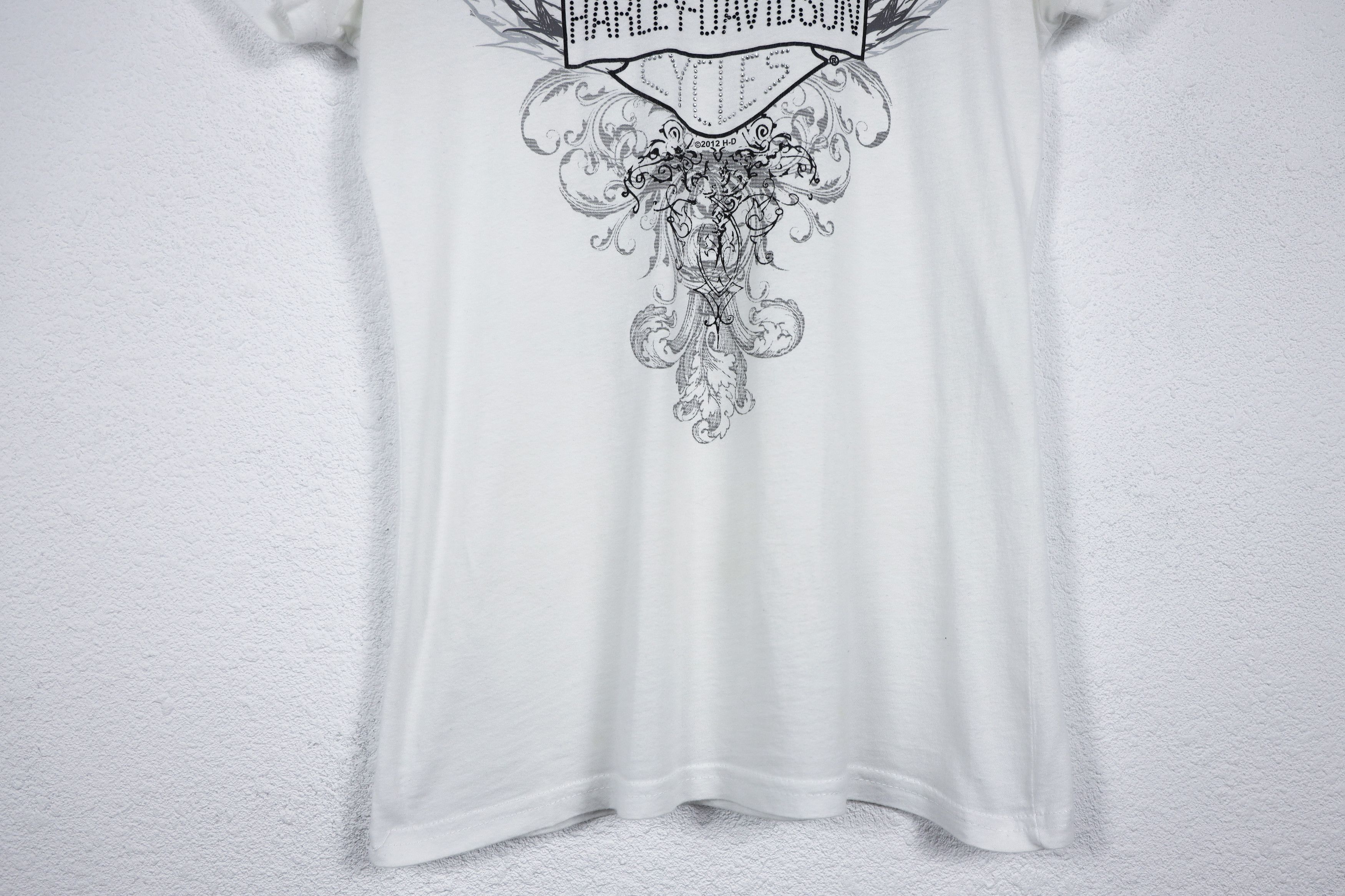 Harley Davidson Harley Davidson Embellished Rhinestone Logo Tee T-shirt Y2K Size S / US 4 / IT 40 - 3 Thumbnail