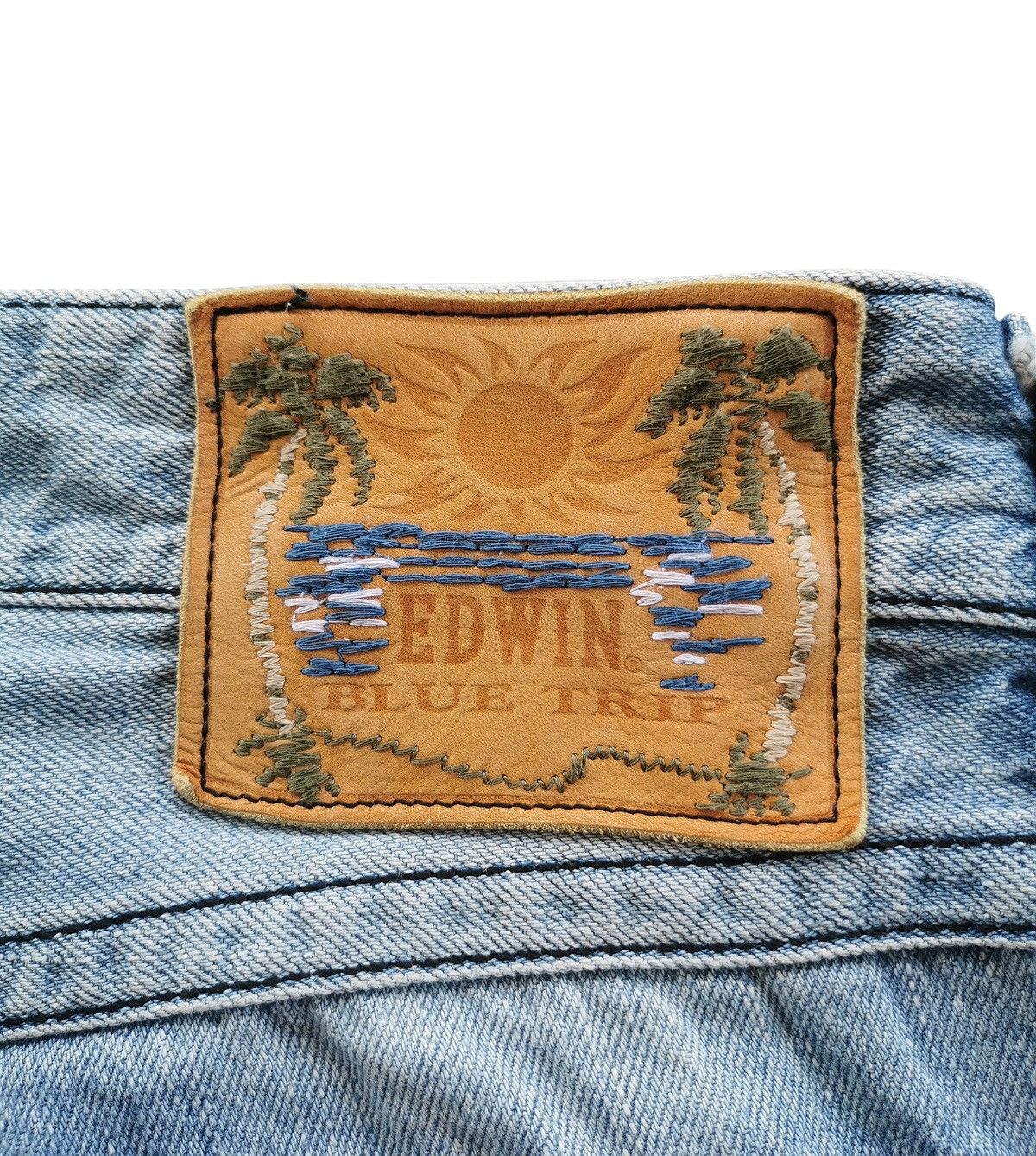 Edwin EDEdwin Blue Trip Distressed Flared Twisted Jeans Light Blue Size US 33 - 6 Thumbnail