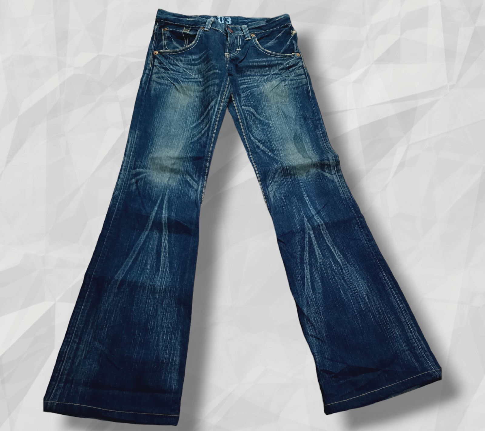 image of Flare,bootcut Edwin 503 Blue Trip Denim in Check, Women's (Size 30)