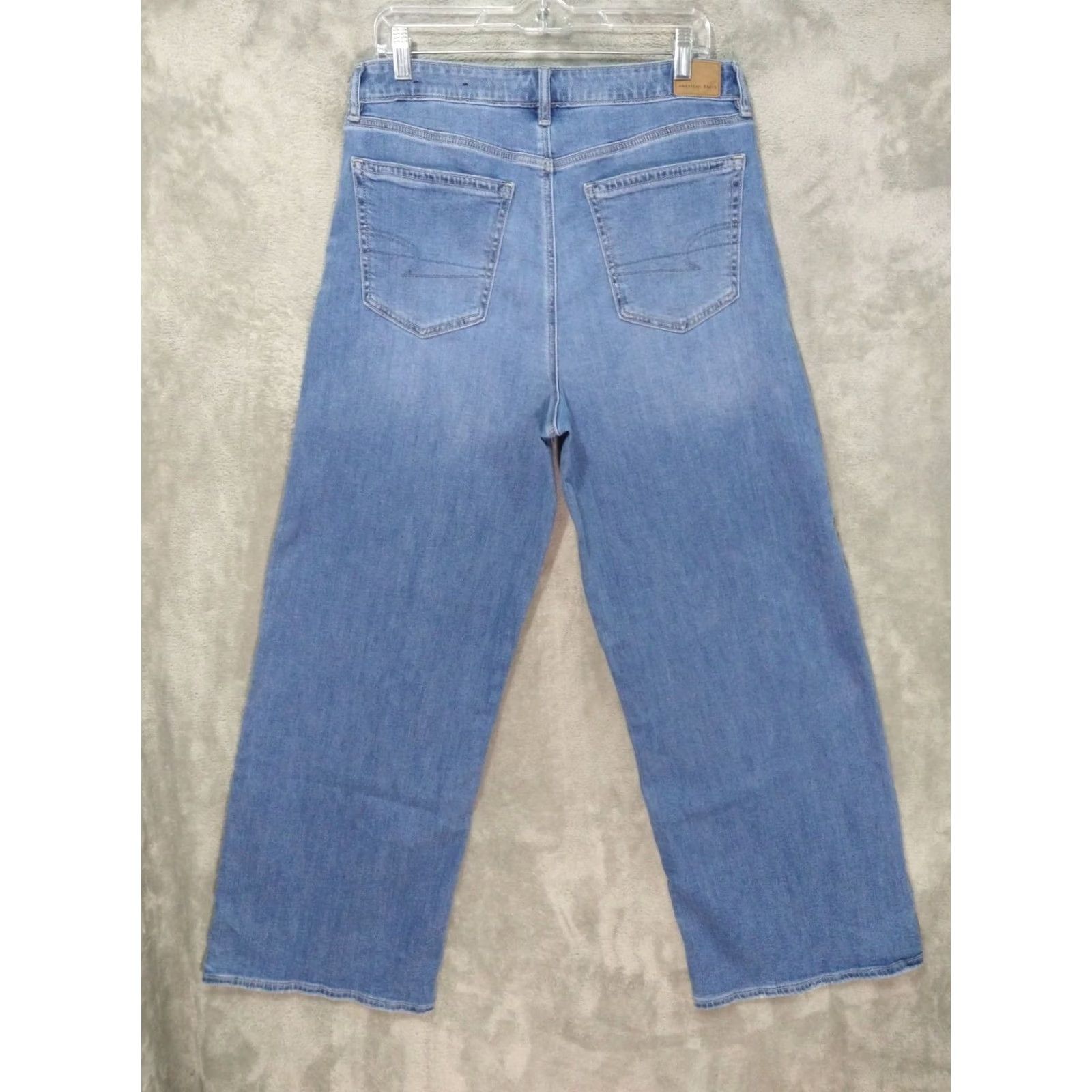 American Eagle Outfitters American Eagle Jeans Womens 12 Long Blue Denim Baggy Wide Leg Super High Rise 90s Size 34" / US 12 / IT 48 - 2 Thumbnail