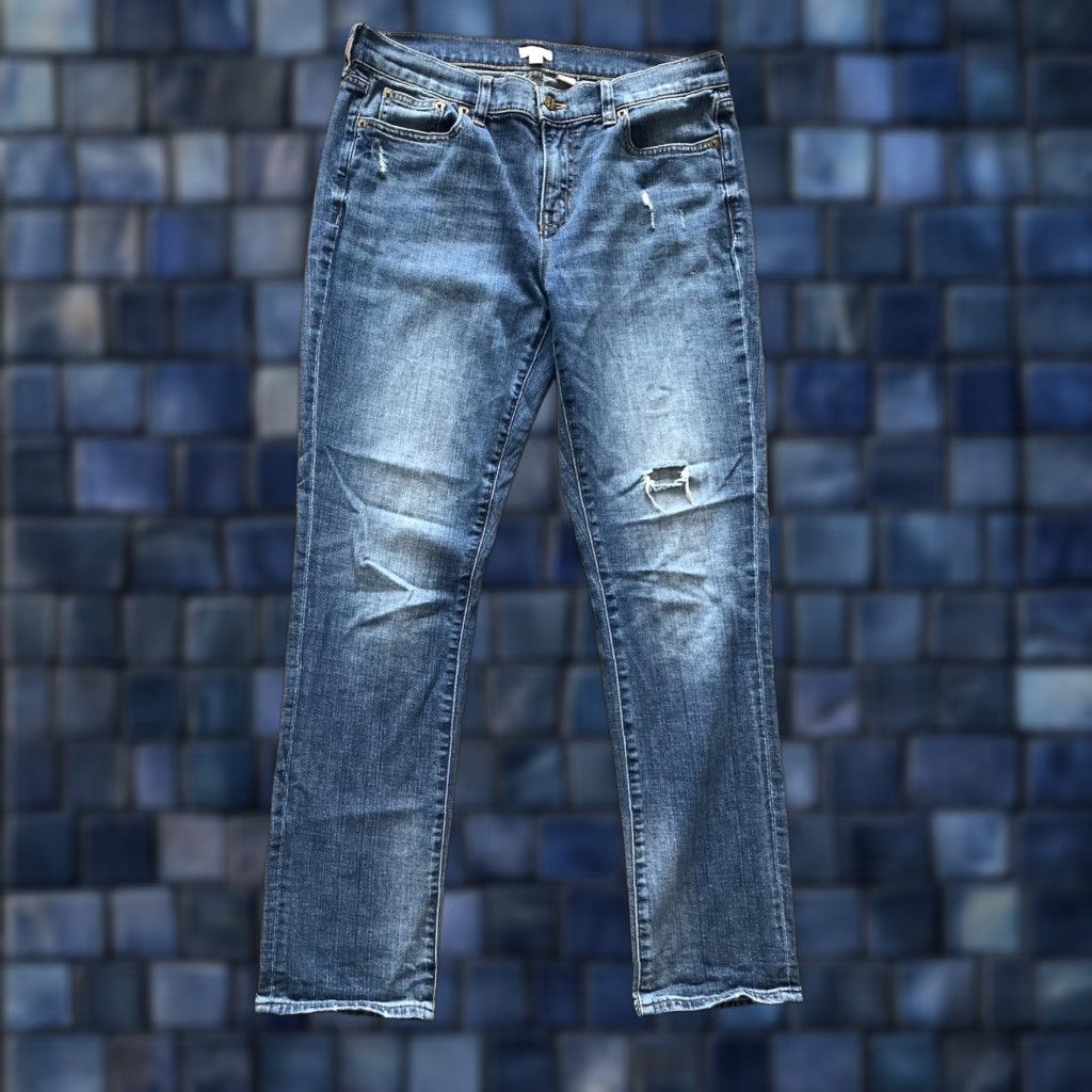 J.Crew J. Crew Jeans Slim Straight Womens 28 Regular 32x29 Medium Wash Denim Pocket Zipper Button Rise Mid 8.5-10.5in Vintage No Size 28" / US 6 / IT 42 - 1 Thumbnail