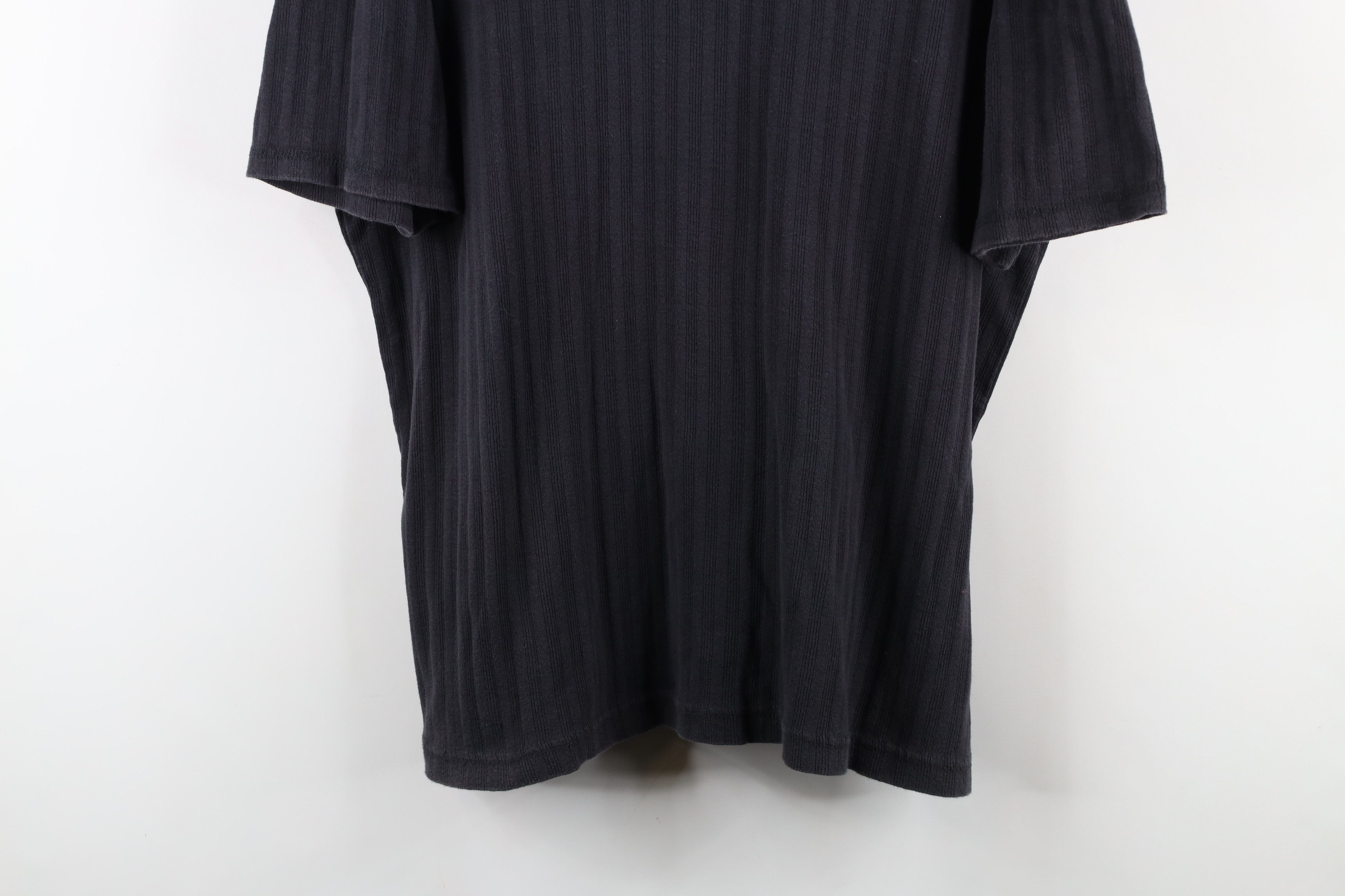 Tommy Hilfiger × Vintage Vintage 90s Tommy Hilfiger Ribbed Knit V-Neck T-Shirt Black Size US XL / EU 56 / 4 - 3 Thumbnail
