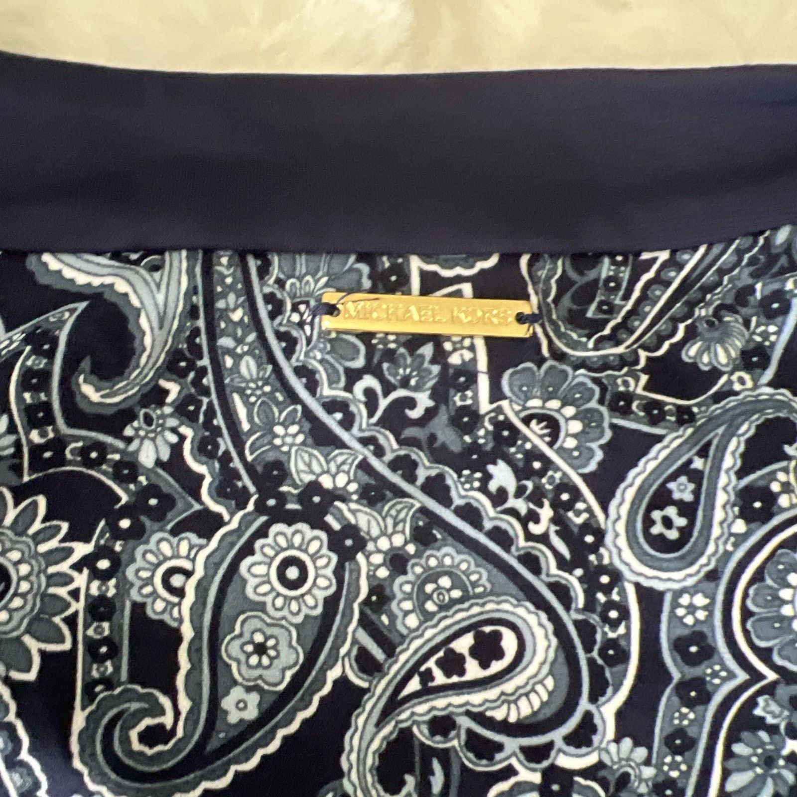 Michael Kors Michael Kors Top Floral 3/4 Sleeve Boho Paisley Blue XL Size XL / US 12-14 / IT 48-50 - 7 Thumbnail