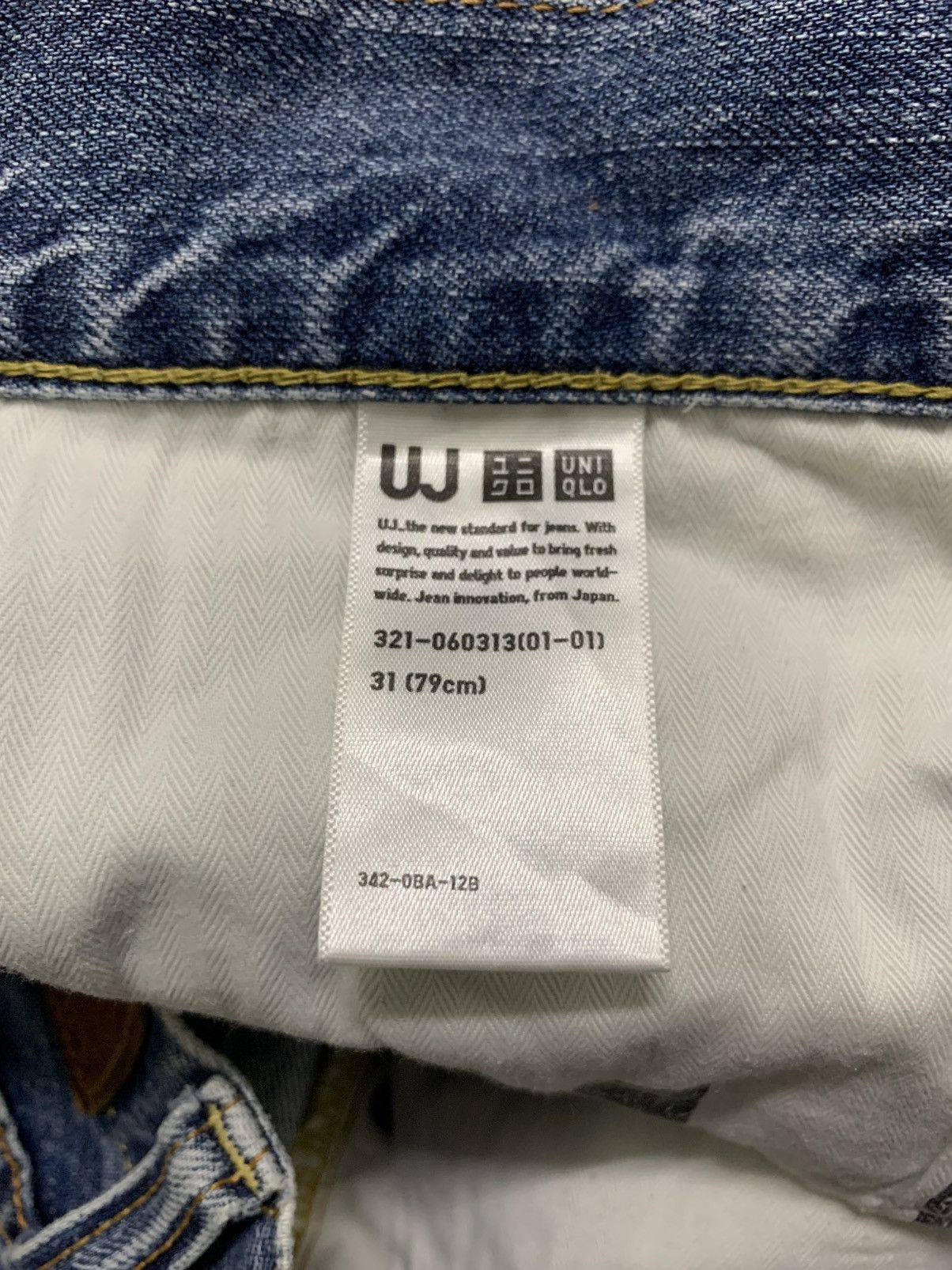 Japanese Brand Vintage Uniqlo S002 Japan Stone Wash Jeans 31x30 Size US 31 - 12 Thumbnail