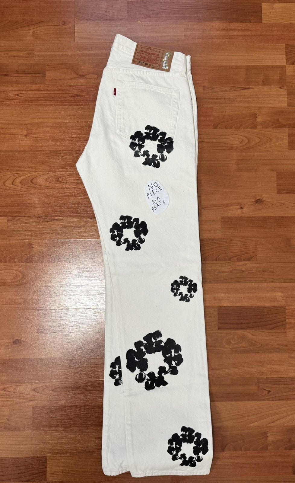 DENIM TEARS Denim Tears Cotton Wreath Jeans Shock Drop (White) Size US 36 / EU 52 - 3 Thumbnail