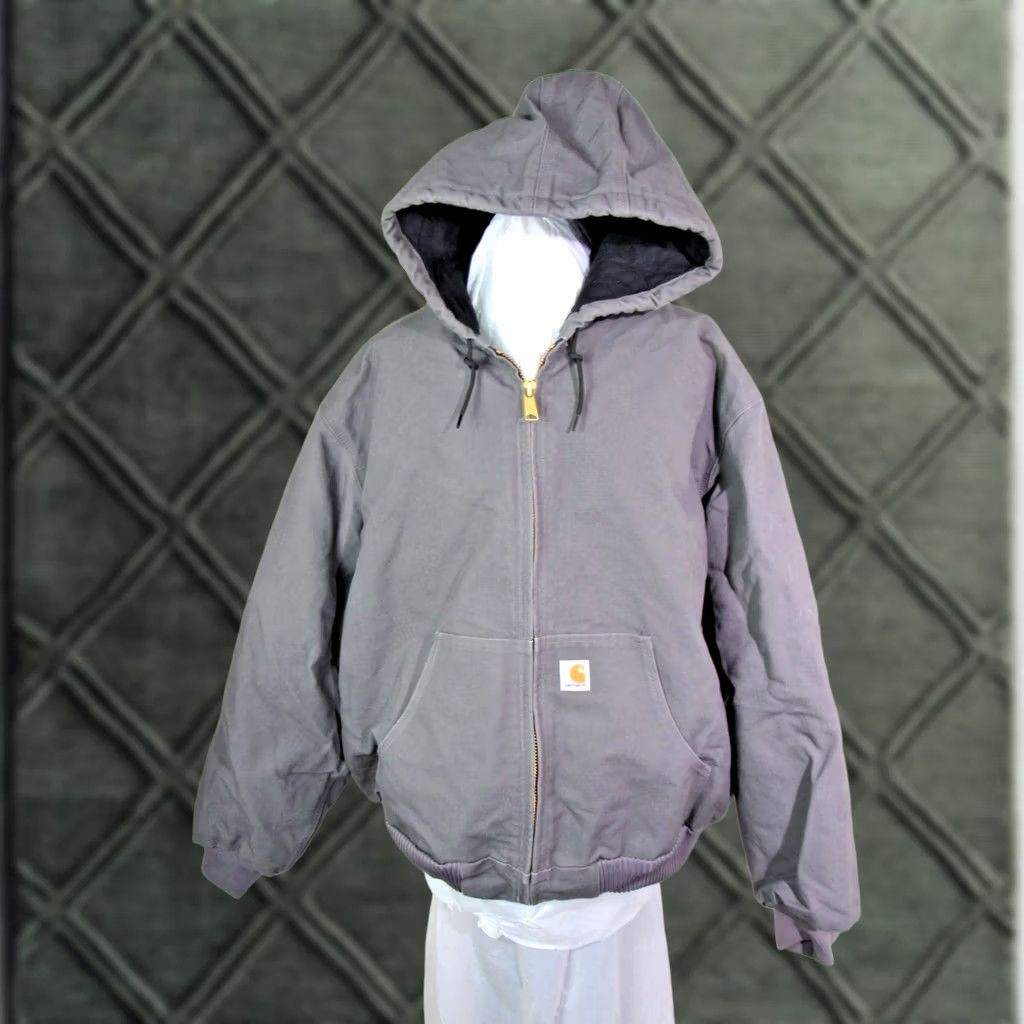 Carhartt VINTAGE Carhartt Jacket Men’s Faded Black Hooded Full Zip Workwear Duck Canvas 3XL Size US XXL / EU 58 / 5 - 1 Thumbnail