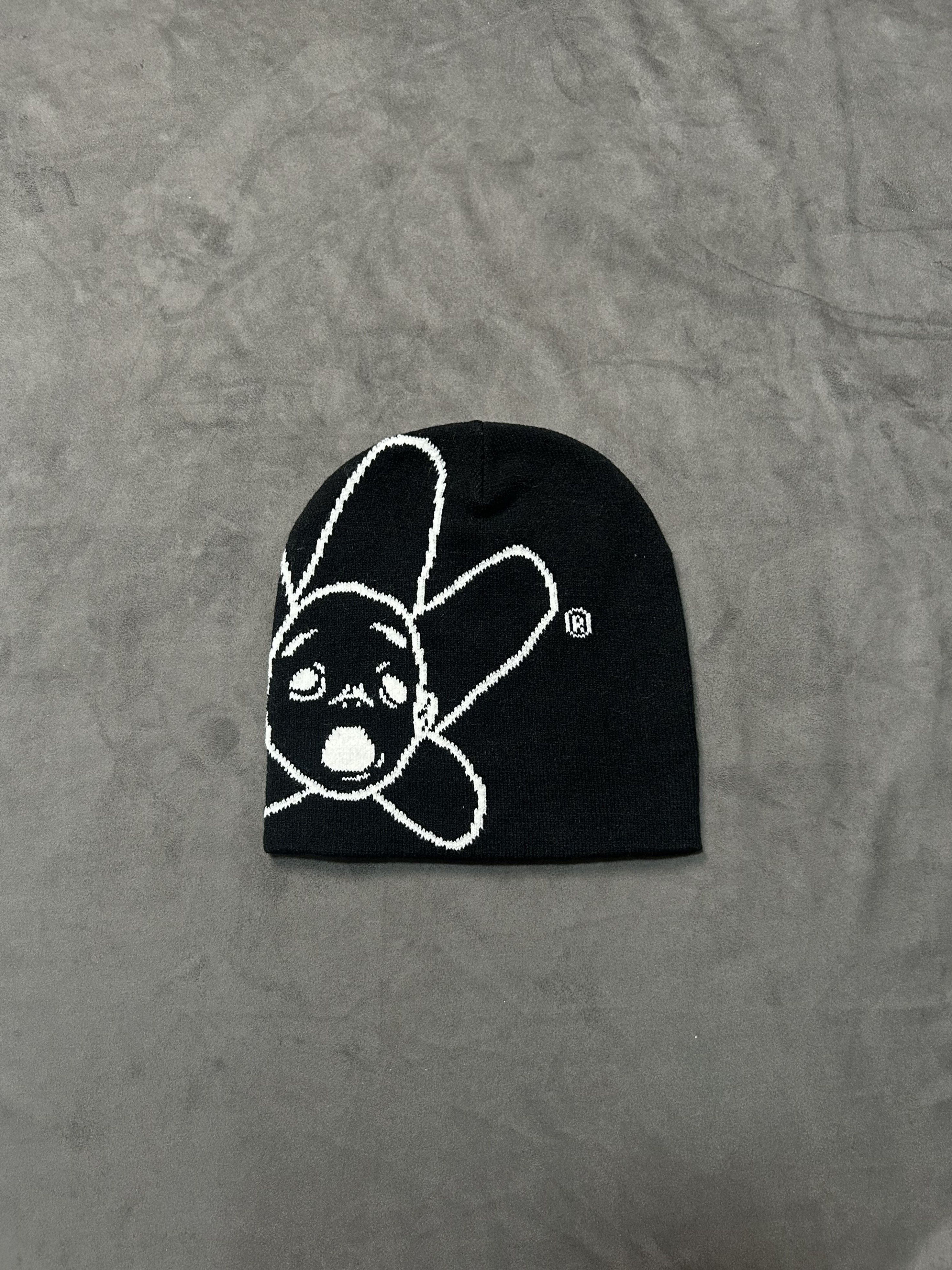 Japanese Brand Anime Flower Boy Graphic No Cuff Knit Beanie Black Hat OS Size ONE SIZE - 1 Thumbnail