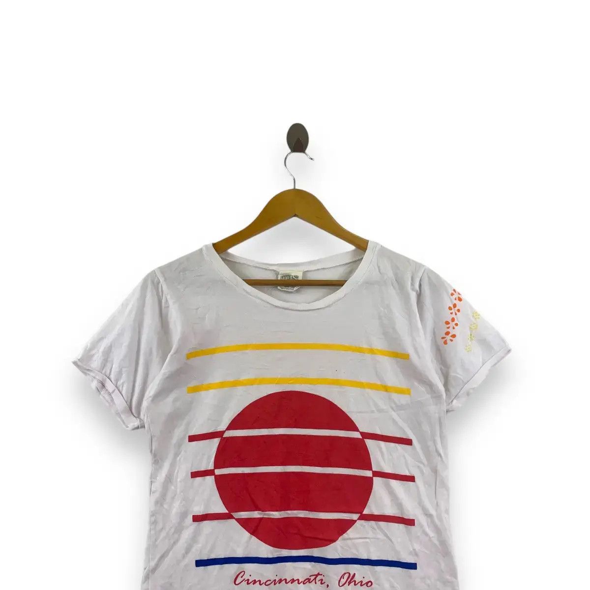 Vintage QUATSI CINCINNATI OHIO Sunrise Pop Art Graphic Tee Shirt Top Size S / US 4 / IT 40 - 2 Thumbnail