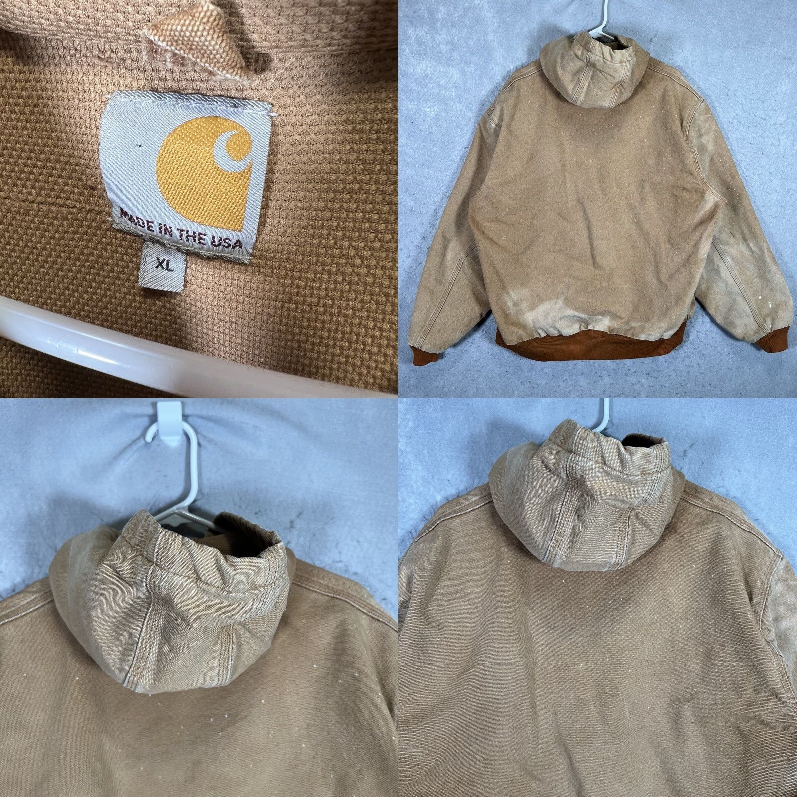 Carhartt VINTAGE Carhartt Full Zip Hooded Jacket Mens XL Beige USA Made Size US XL / EU 56 / 4 - 8 Thumbnail