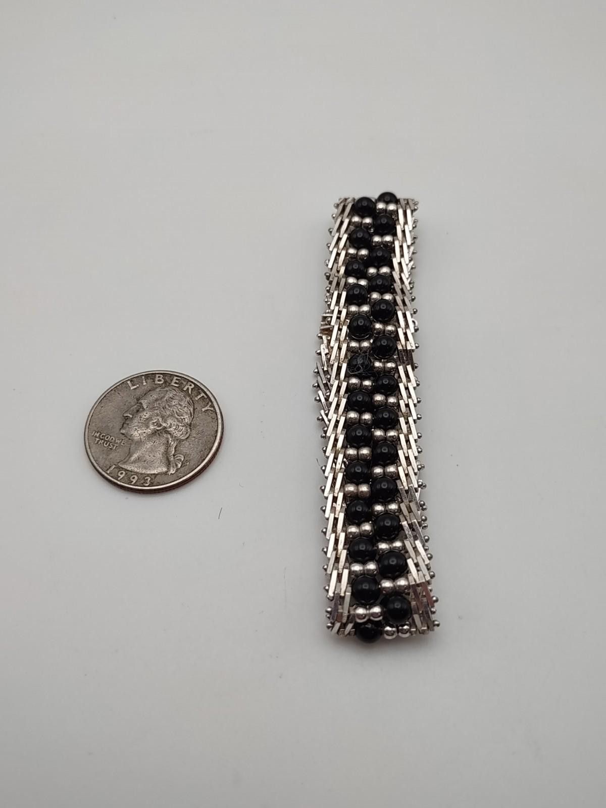 Midorikawa Milor Italy Sterling Silver Black Bead Bracelet 925 7.25” Size ONE SIZE - 4 Thumbnail
