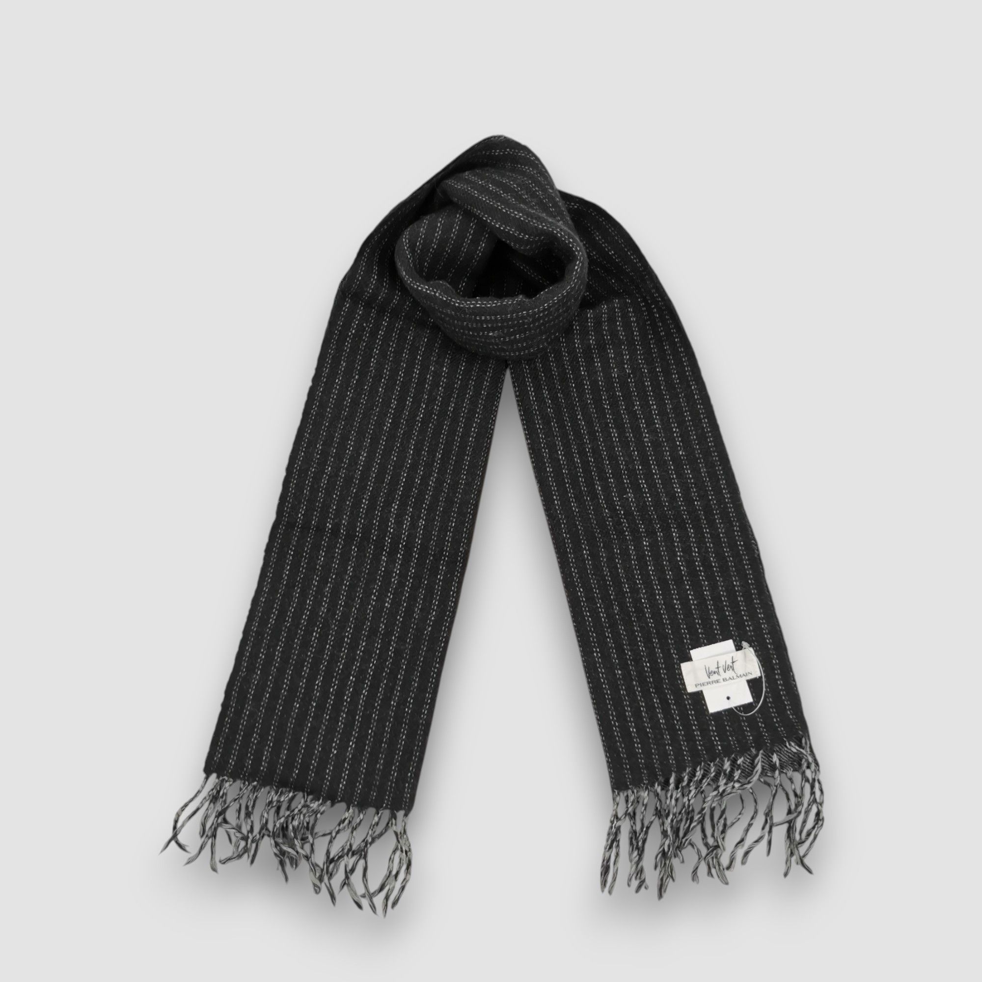 Japanese Brand Vintage Pierre Balmain Scarf Wool Cashmere Muffler Scarves Size ONE SIZE - 1 Thumbnail