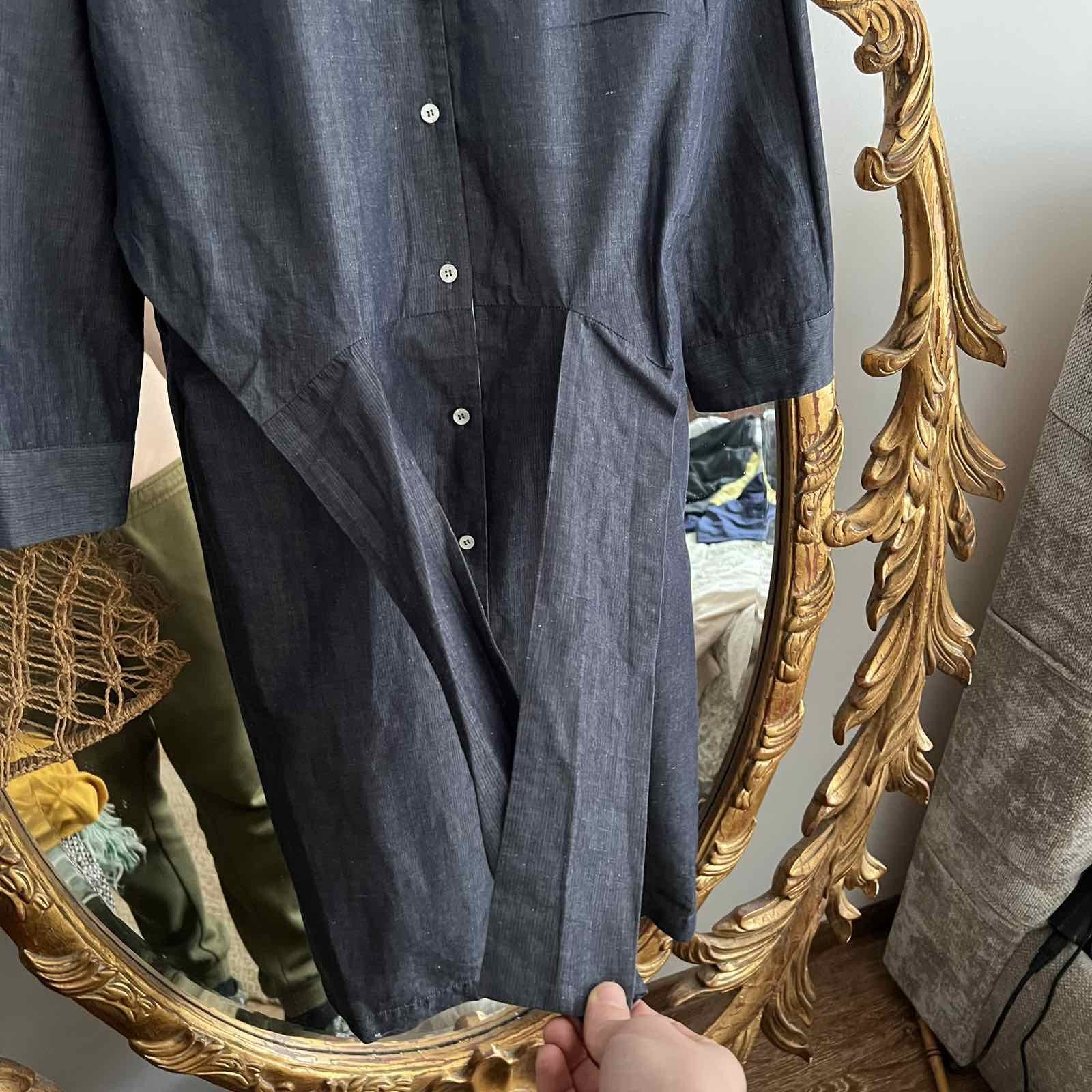 Other Rosso35 Blue Linen Midi Dress Sz 42 Size M / US 6-8 / IT 42-44 - 5 Thumbnail