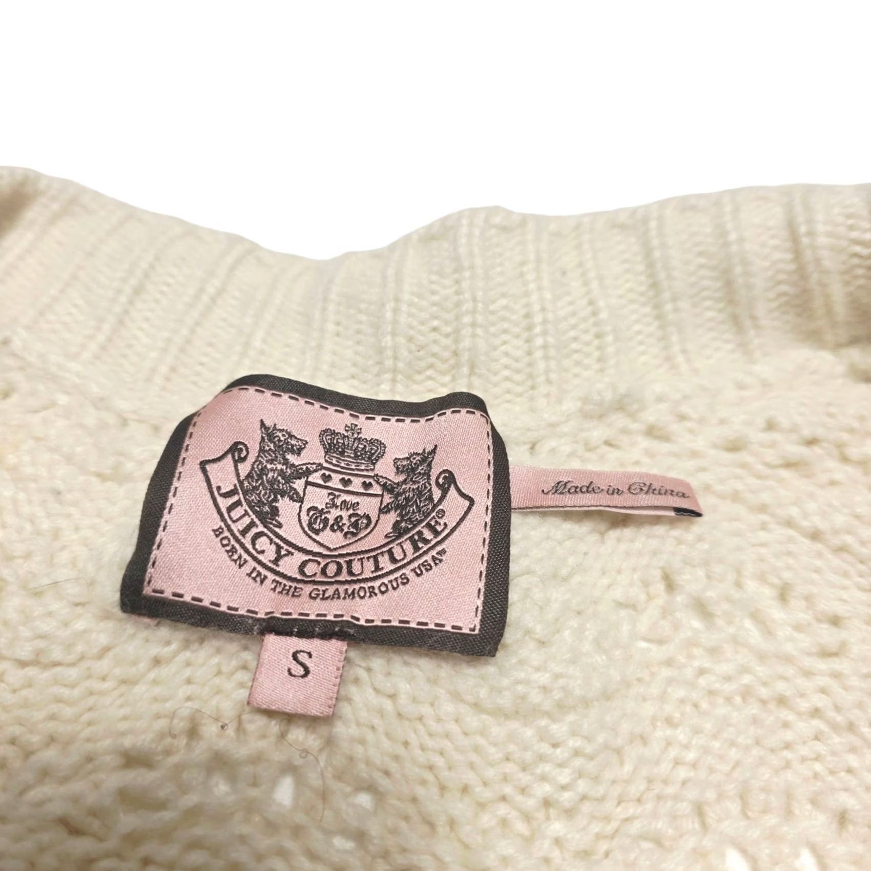 Juicy Couture VINTAGE Juicy Couture Cardigan Sweater Cable Knit Wool Cashmere Blend Small Y2K Womens Size S / US 4 / IT 40 - 4 Thumbnail