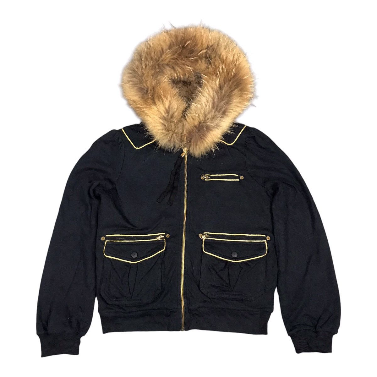 If Six Was Nine × Marc by Marc Jacobs MARC BY MARC JACOBS BLACK FUR HOODIES JACKET Size S / US 4 / IT 40 - 1 Thumbnail