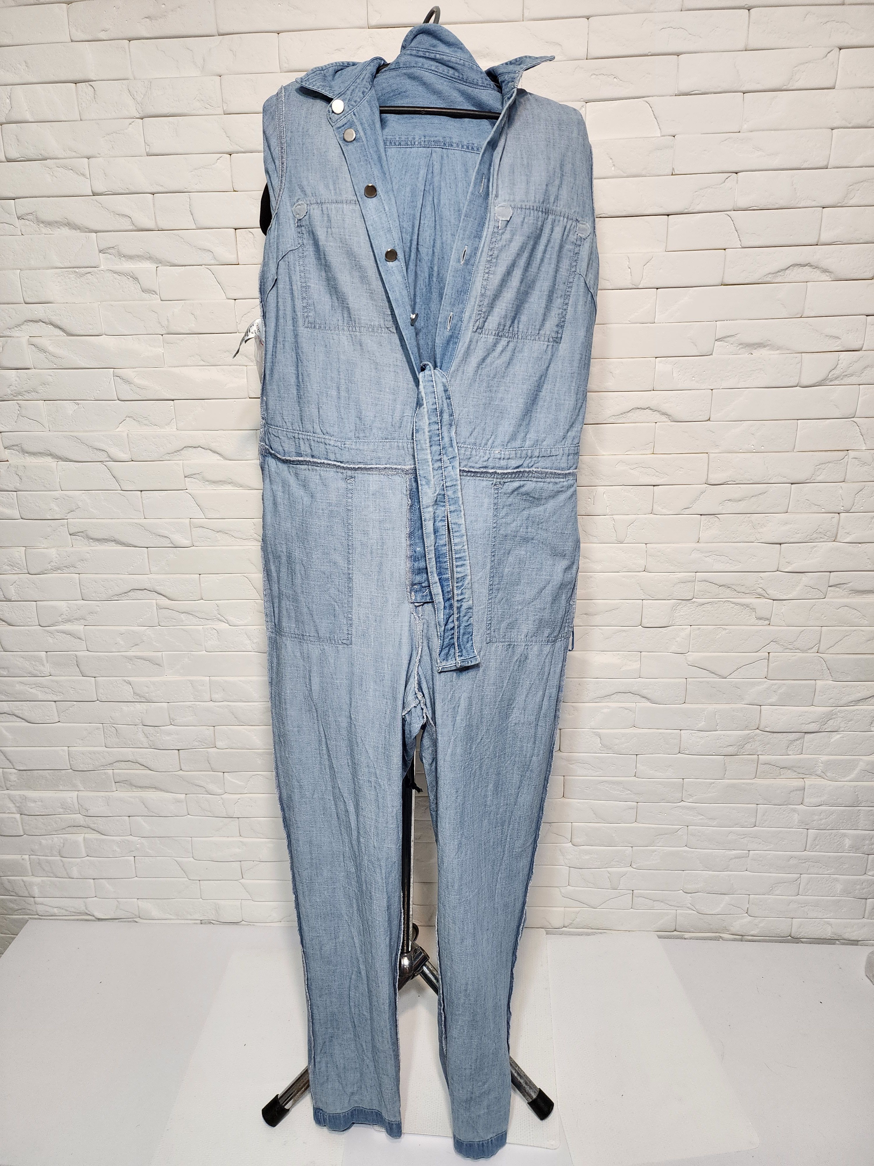 Denim & Co. Women's cotton jumpsuit. Size 35" - 7 Thumbnail