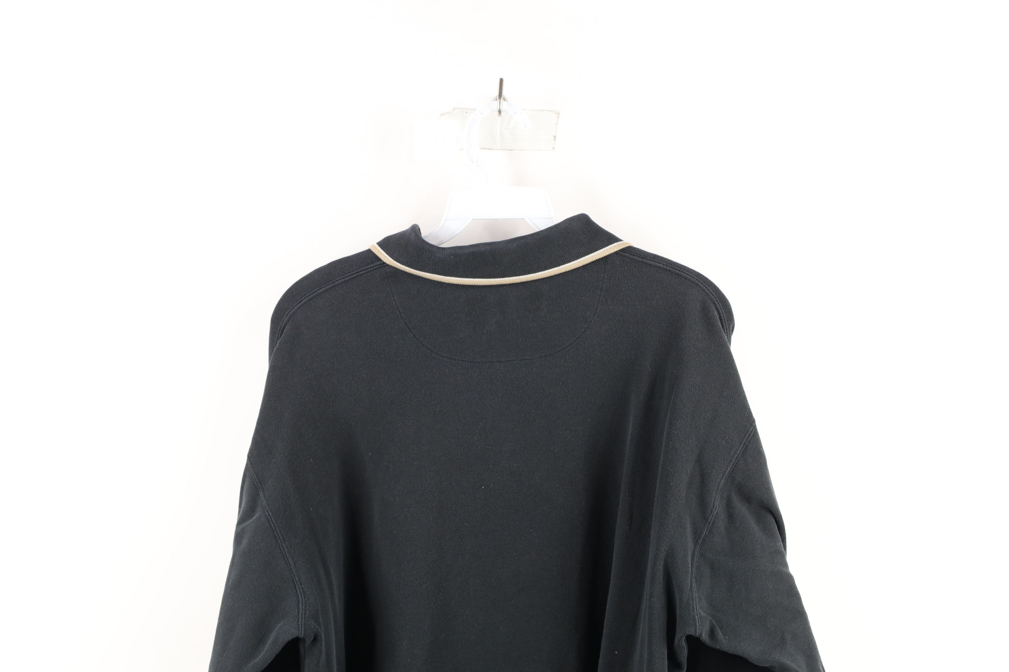 Vintage Vintage 90s Streetwear Long Sleeve Polo Shirt Black Cotton Size US M / EU 48-50 / 2 - 7 Thumbnail