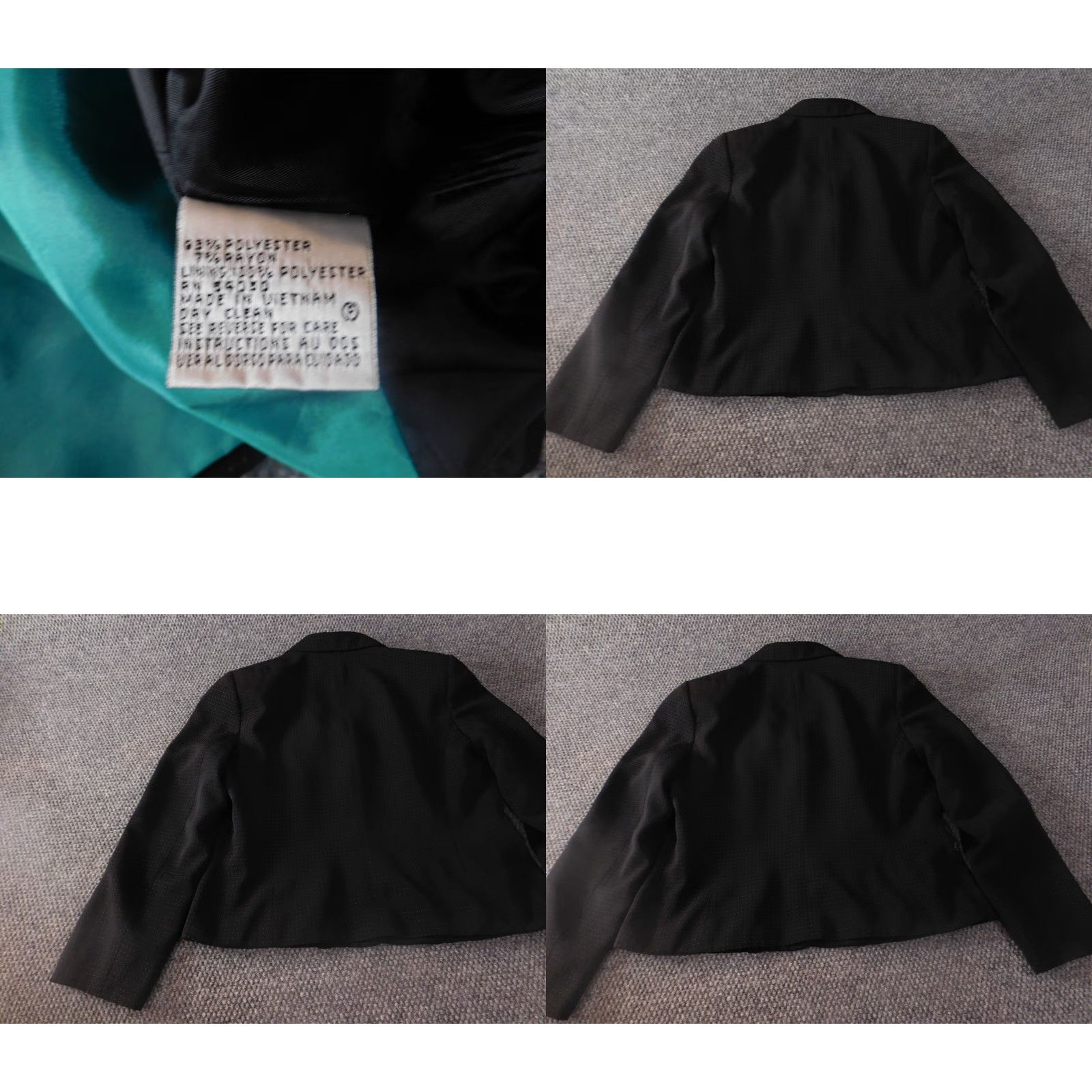 Vintage Le Suit Blazer Jacket 12 Black Button Long Sleeve Polyester Women Regular Mature Basic Designer Fall Winter Size XL / US 12-14 / IT 48-50 - 8 Thumbnail