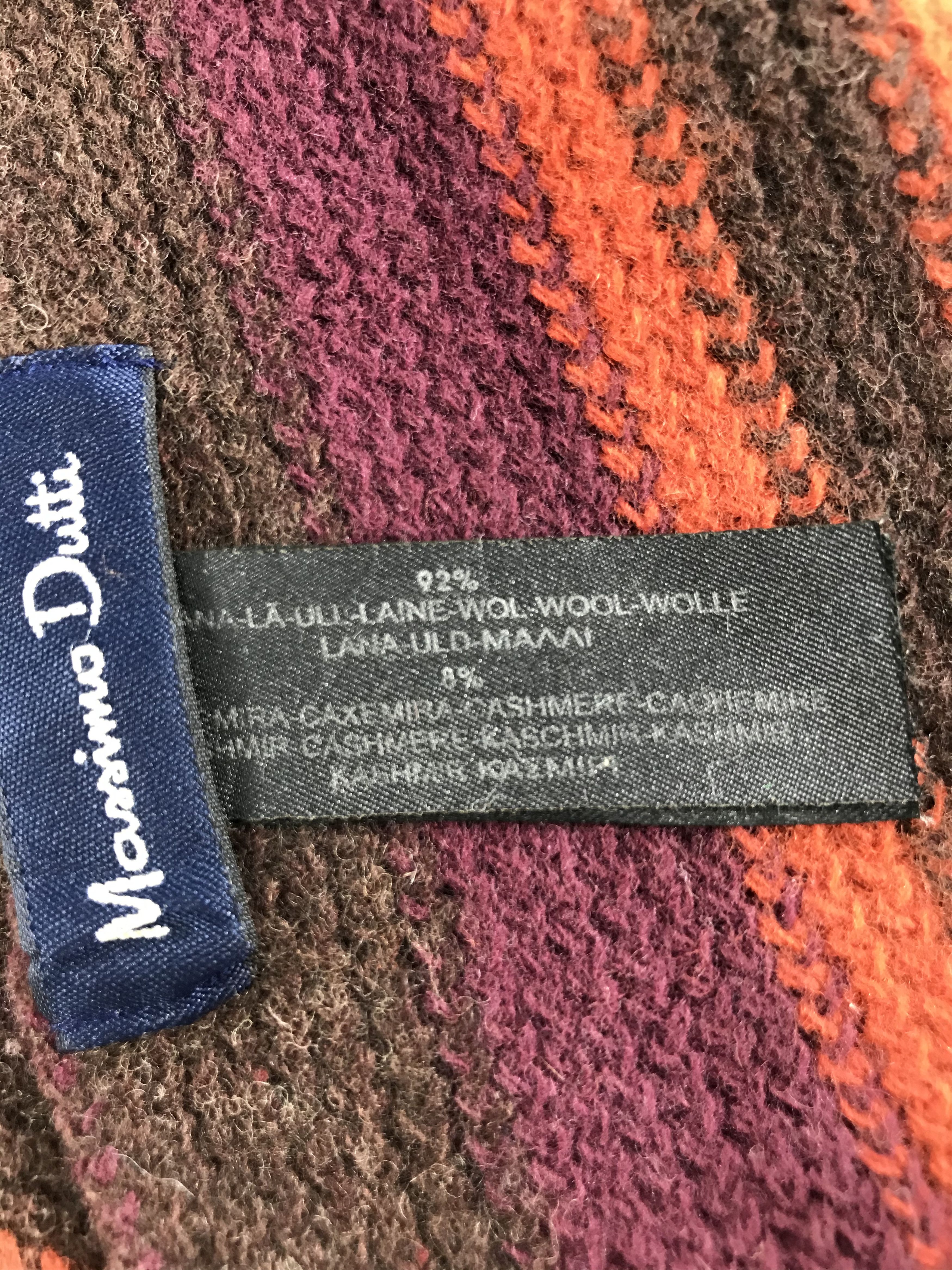 Massimo Dutti Massimo Dutti Striped Knit Wool Scarf Muffler V129 Size ONE SIZE - 5 Thumbnail
