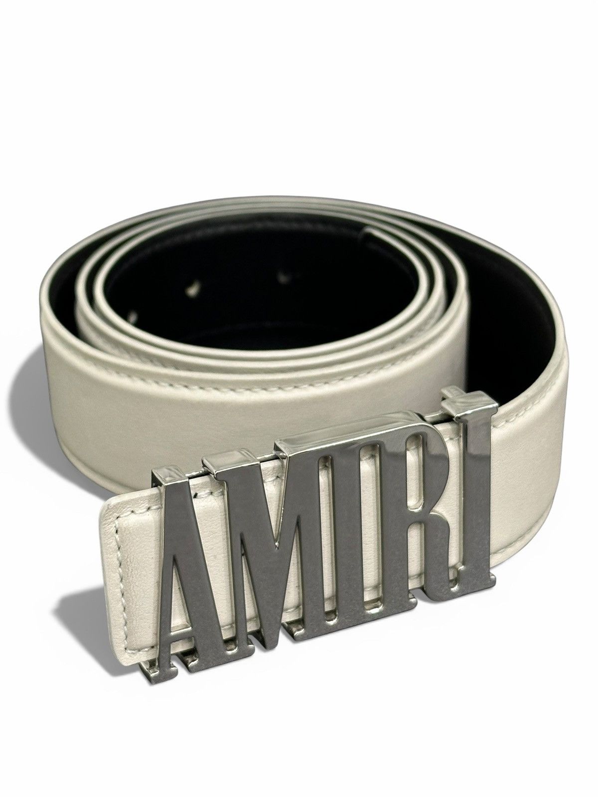 Amiri Amiri White Leather Belt Size 28 - 2 Thumbnail