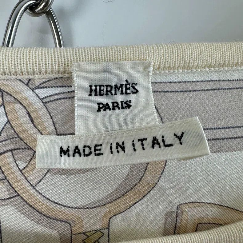 Hermes Hermes White and beige patchwork mid-sleeve for ladies Size XS / US 0-2 / IT 36-38 - 4 Thumbnail
