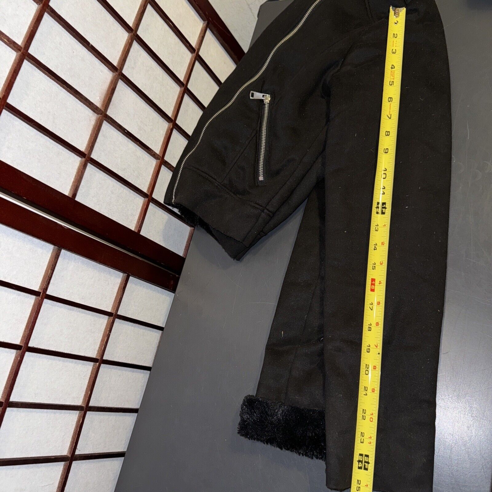 Black Label Black Label Cropped Biker Jacket Black Faux Suede Faux Shear Size L / US 10 / IT 46 - 22 Thumbnail