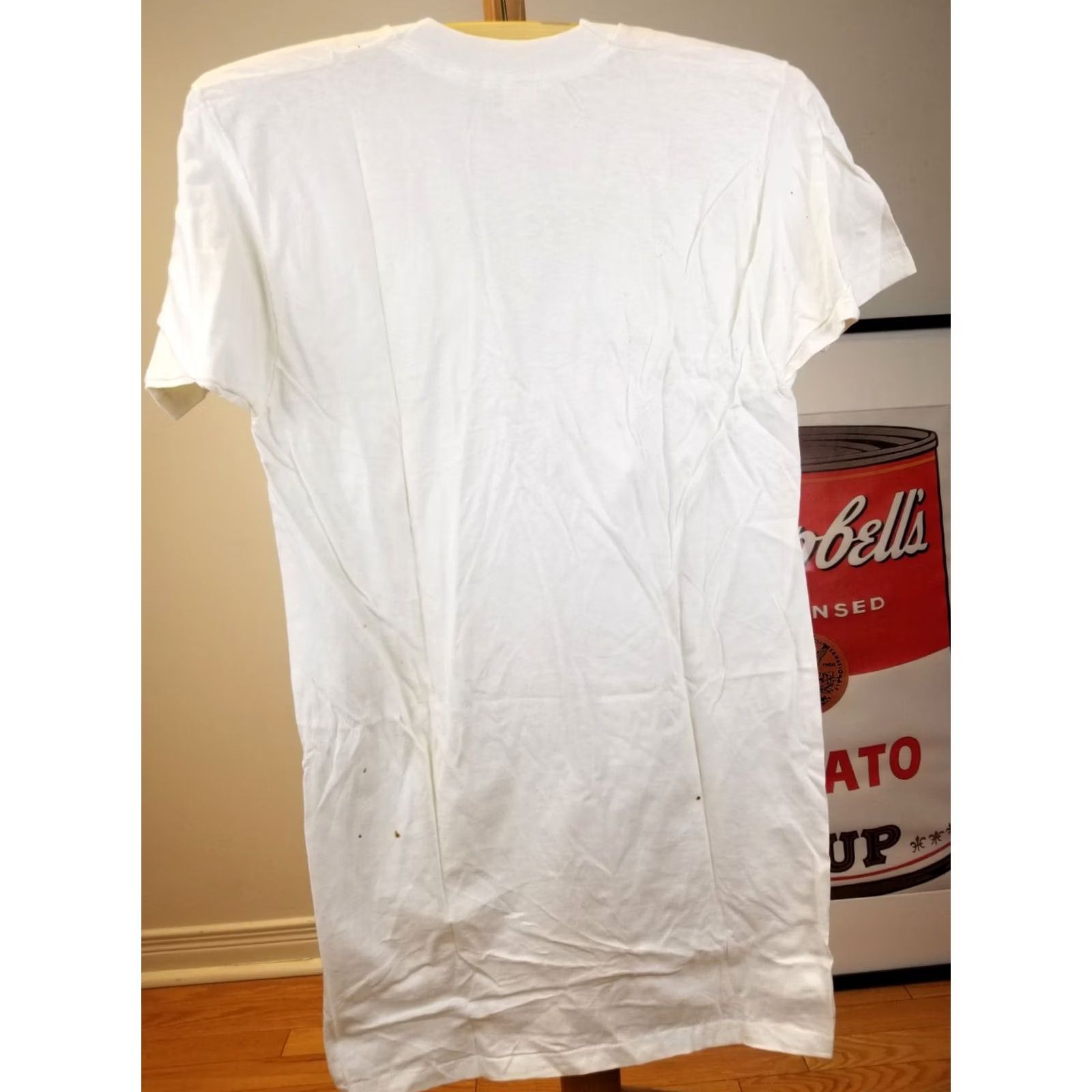 Vintage VINTAGE 70' UNKNOWN 100% COTTON SINGLE STITCH T-SHIRT SZ LARGE White Mens Size US L / EU 52-54 / 3 - 6 Thumbnail