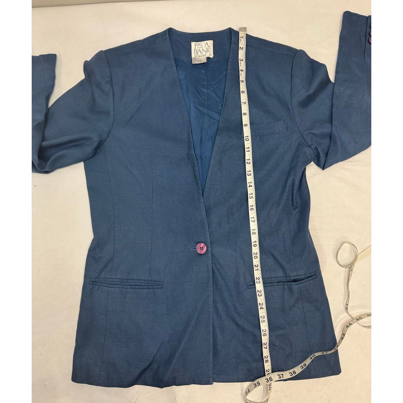 Jos. A. Bank Vintage 100% Linen Single Breasted Lined Blazer Classic 10 Size L / US 10 / IT 46 - 4 Thumbnail