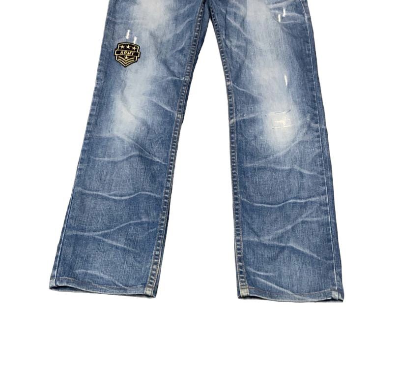 If Six Was Nine Vintage Red Pepper Embroidery Skull Faded Blue Jeans Size US 33 - 4 Thumbnail