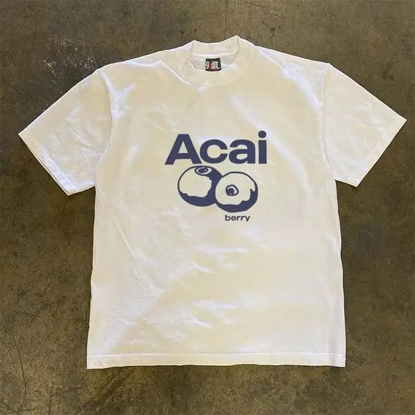 Japanese Brand Kirari x Kato White washed vintage Acai print t-shirt Size US L / EU 52-54 / 3 - 3 Thumbnail