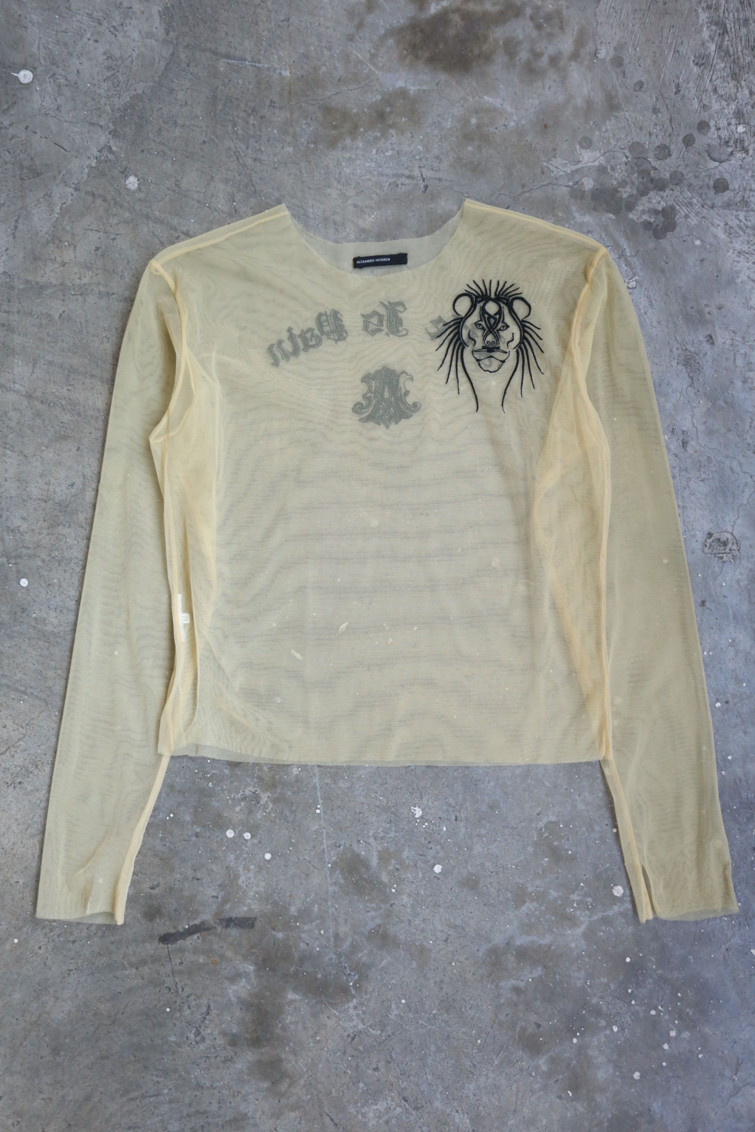 Alexander McQueen Alexander Mcqueen - F/W 96 - "Life is Pain" Mesh Longsleeves Size M / US 6-8 / IT 42-44 - 2 Thumbnail