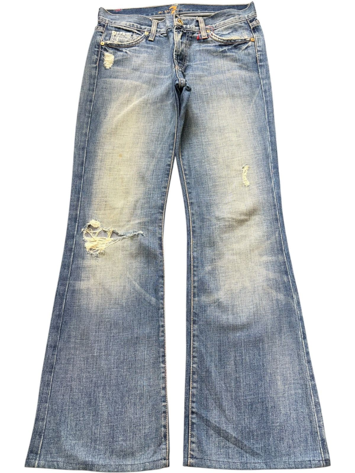 7 For All Mankind Vintage 7 For All Mankind Mud Wash Distress Flare Jeans Size 29" - 1 Thumbnail