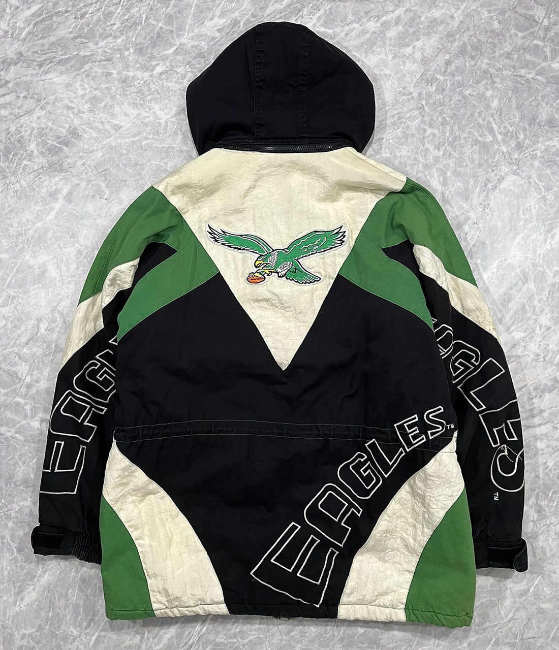 image of VTG 90's Nfl Philadelphia Eagles Puffer Jacket Hoodie, Men's (Size Large)