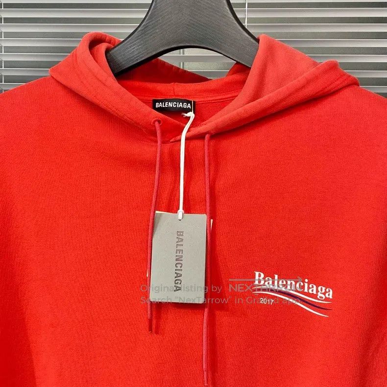 Balenciaga Balenciaga Red Hoodie Sweatshirt with Coca-Cola Wave Print Size US S / EU 44-46 / 1 - 3 Thumbnail