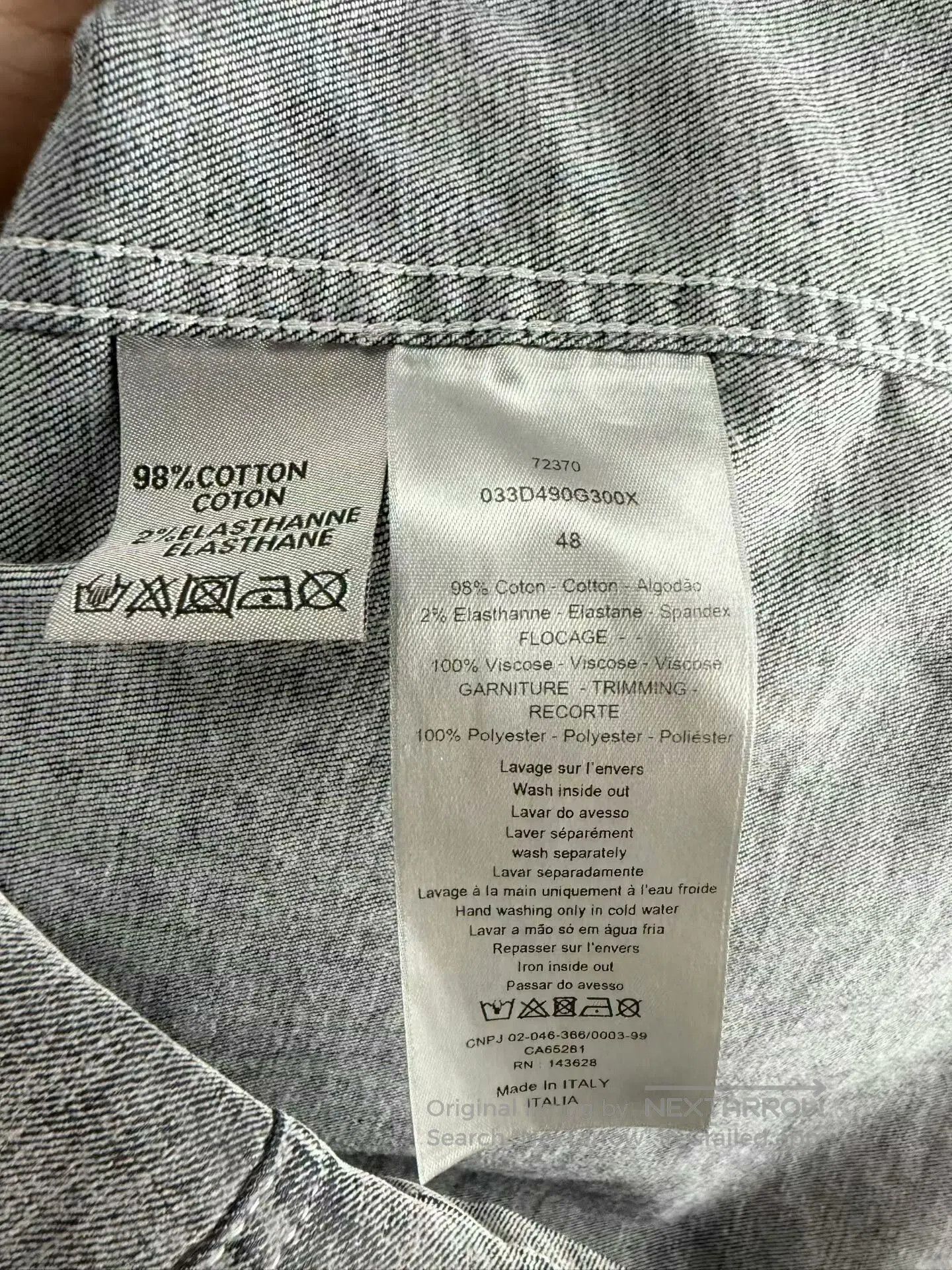Dior Dior Gray Vintage Velvet Letter Shirt. Size US L / EU 52-54 / 3 - 4 Thumbnail