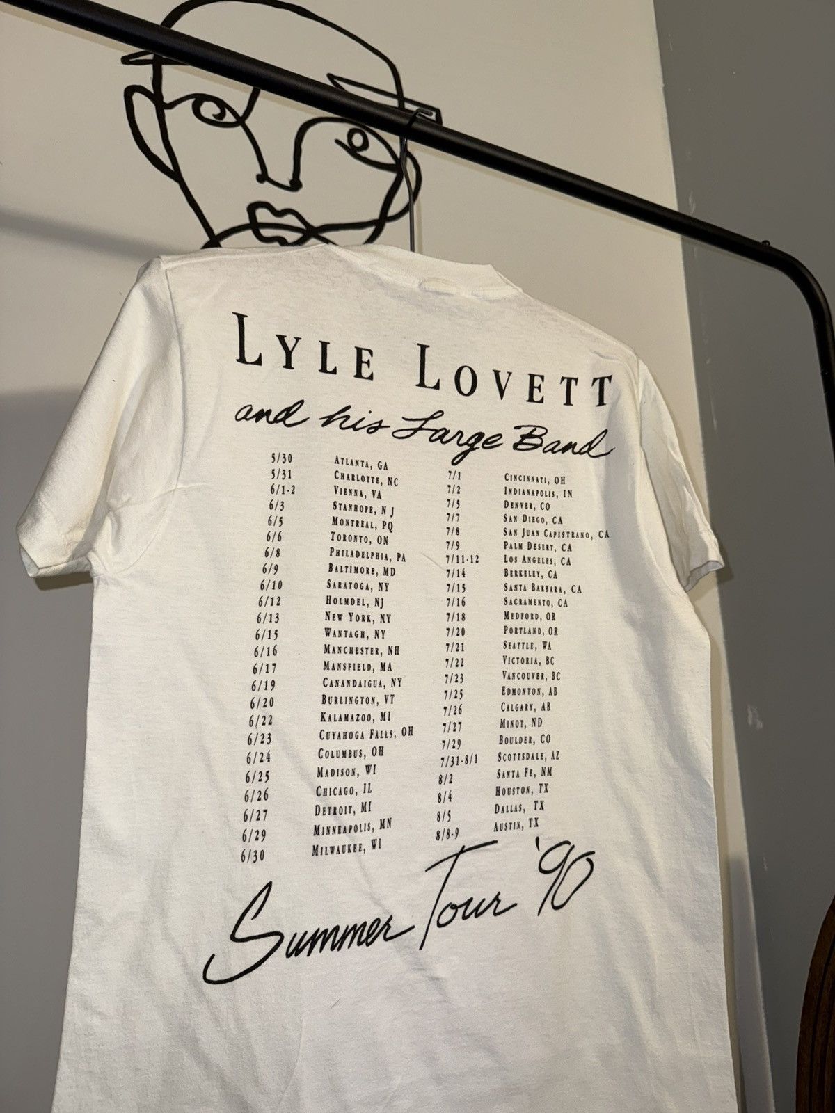 Band Tees × Vintage Vintage 90s 1990 Lyle Lovett and His Large Band Summer Tour Size US XL / EU 56 / 4 - 1 Thumbnail