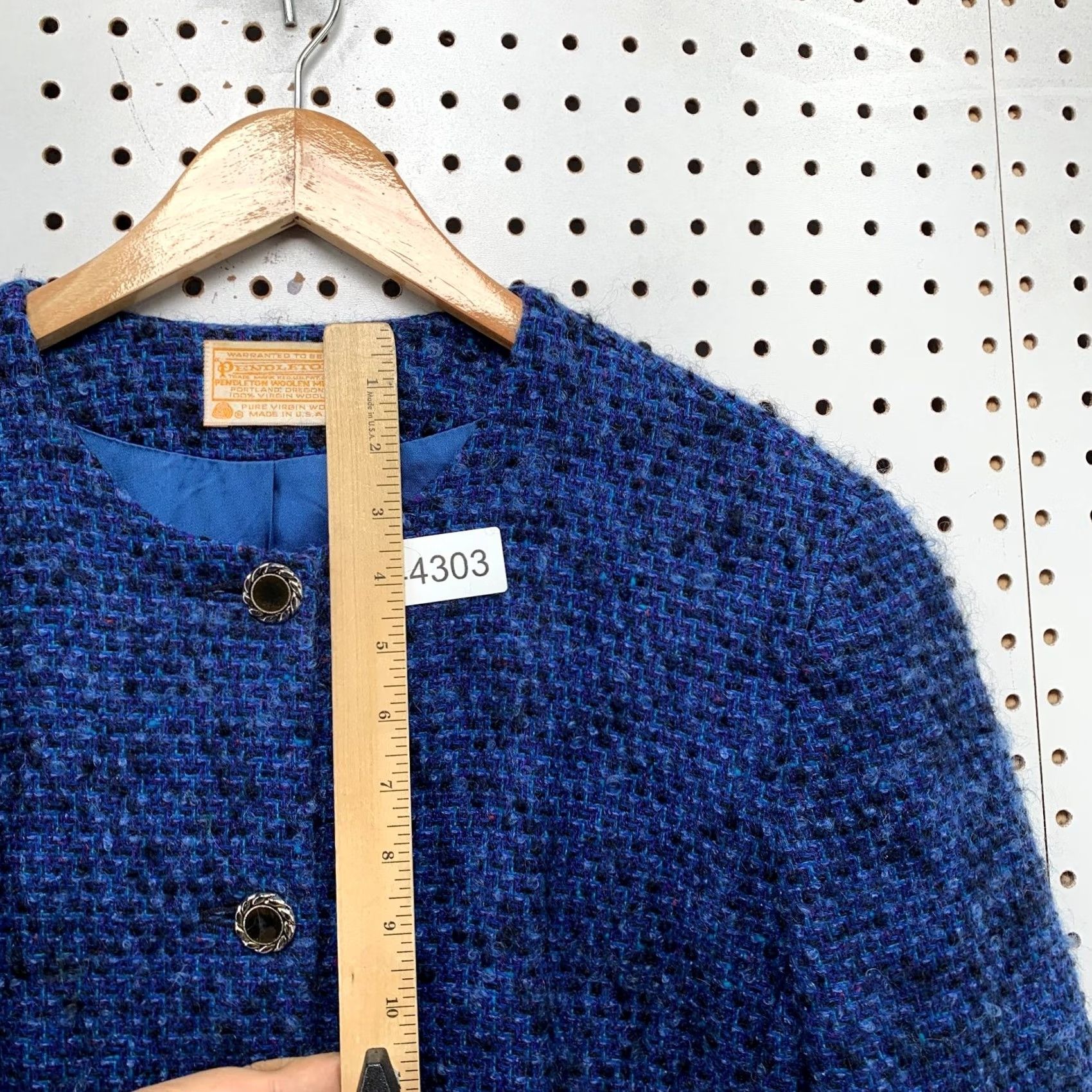 Pendleton VINTAGE Pendleton Wool Tweed Jacket Womens Size 14 Blue Made Usa Size XL / US 12-14 / IT 48-50 - 6 Thumbnail