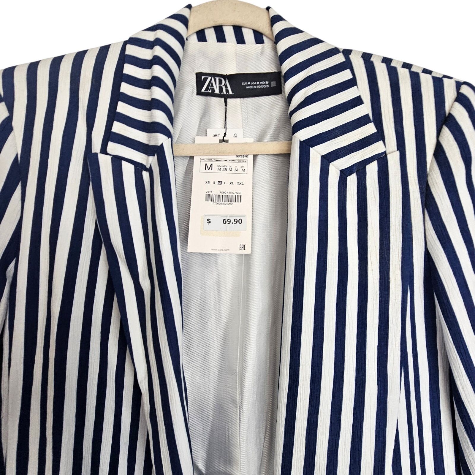 Zara Zara Womens Striped Blazer Size M Classic Nautical Parisian Size M / US 6-8 / IT 42-44 - 2 Thumbnail