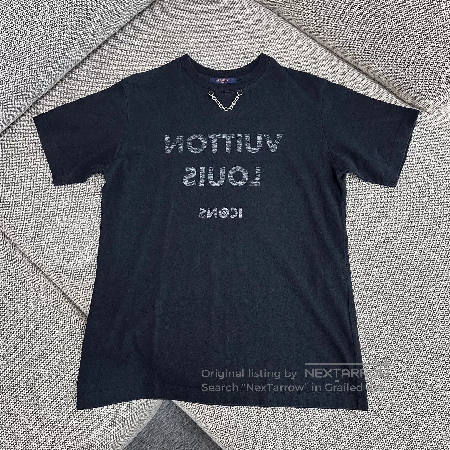 Louis Vuitton Louis Vuitton Black Letter Print Chain Tee. Size US M / EU 48-50 / 2 - 1 Thumbnail