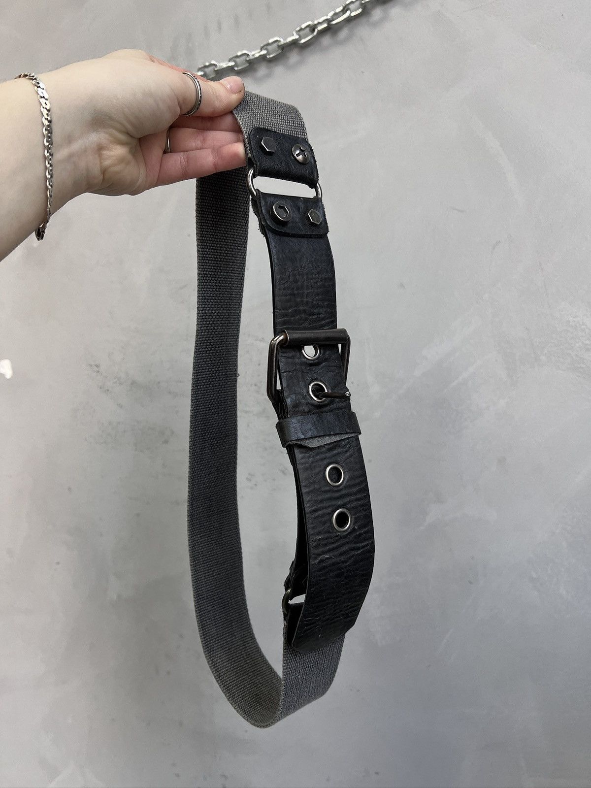 Diesel Leather/canvas army military diesel style belt avant garde Size ONE SIZE - 1 Thumbnail